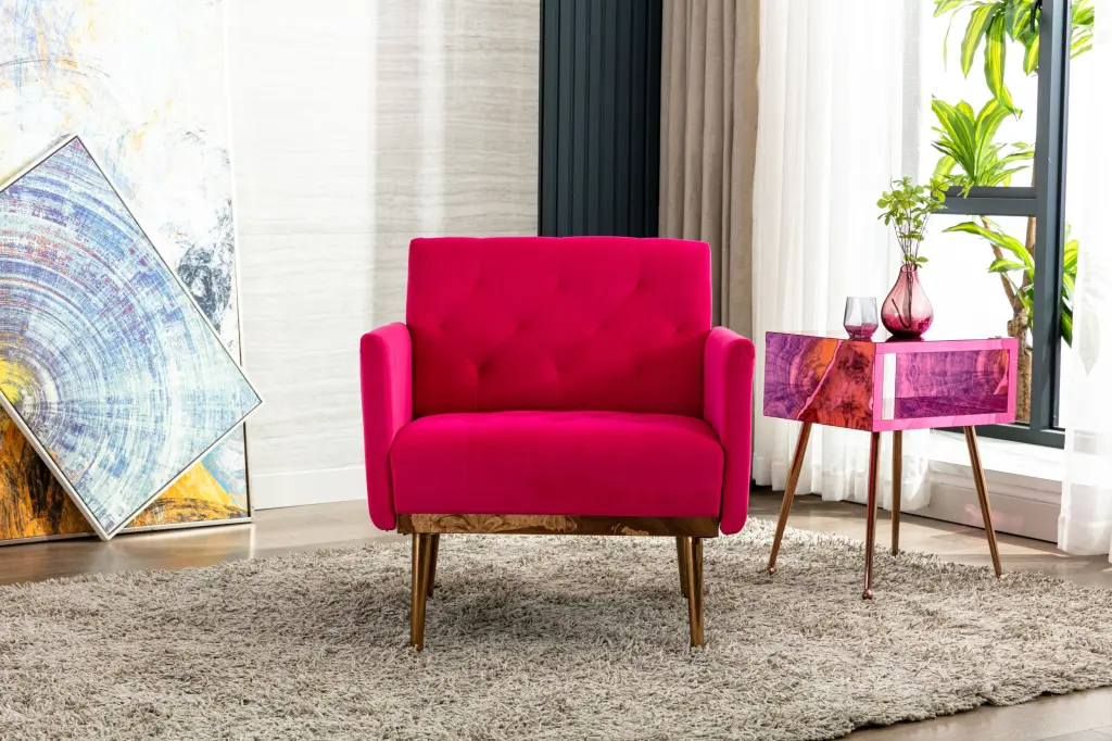 Coolmore Accent Chair, Leisure Single Sofa Rose Gold Feet w1539 coolmore