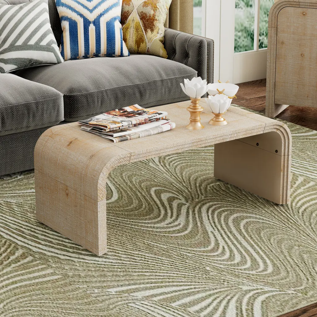 Minimalist Coffee Table Curved Art Deco Design Living Room rnb