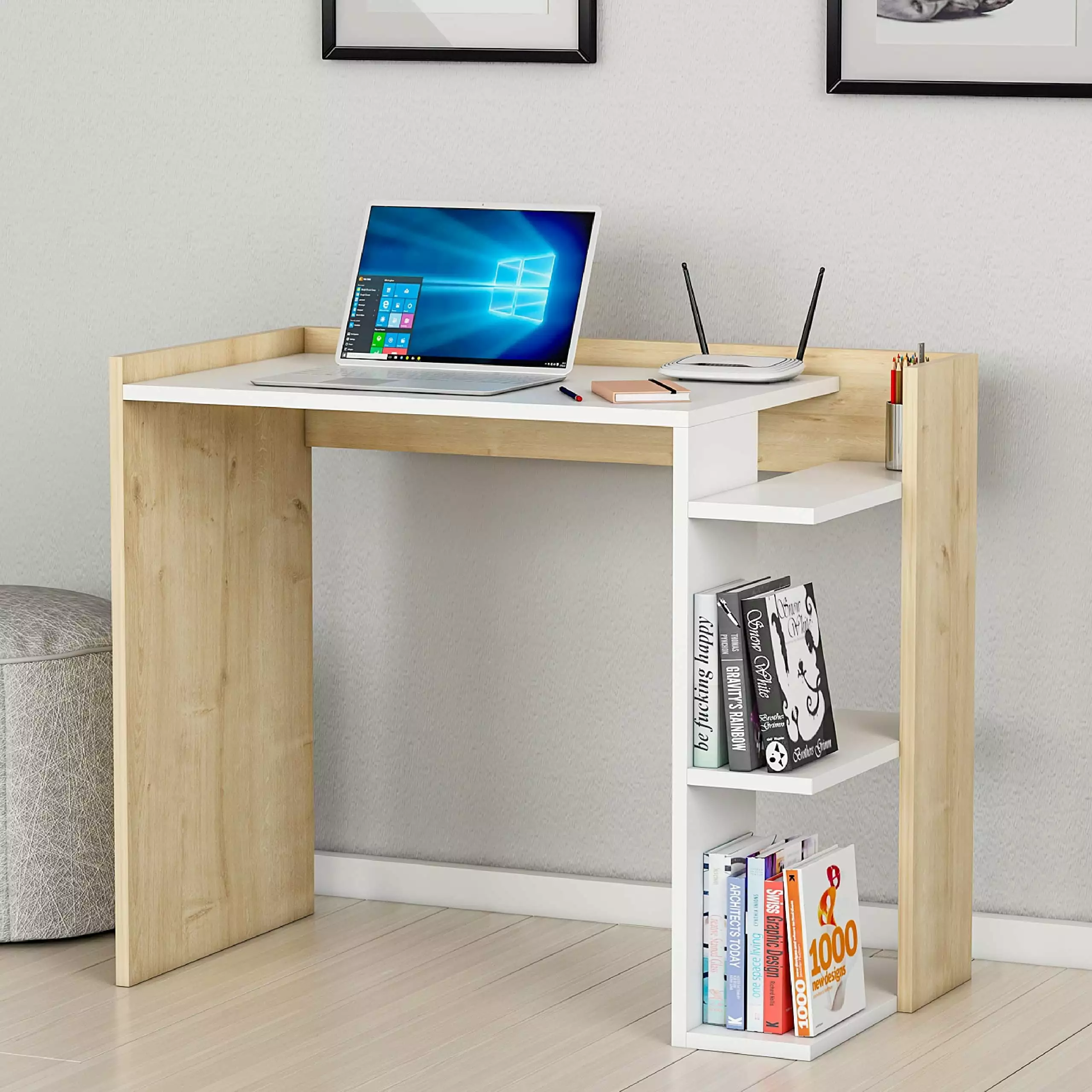 MODEAZY Ruby Modern Style Multipurpose Home Office Computer Desk Room Decor Workstation