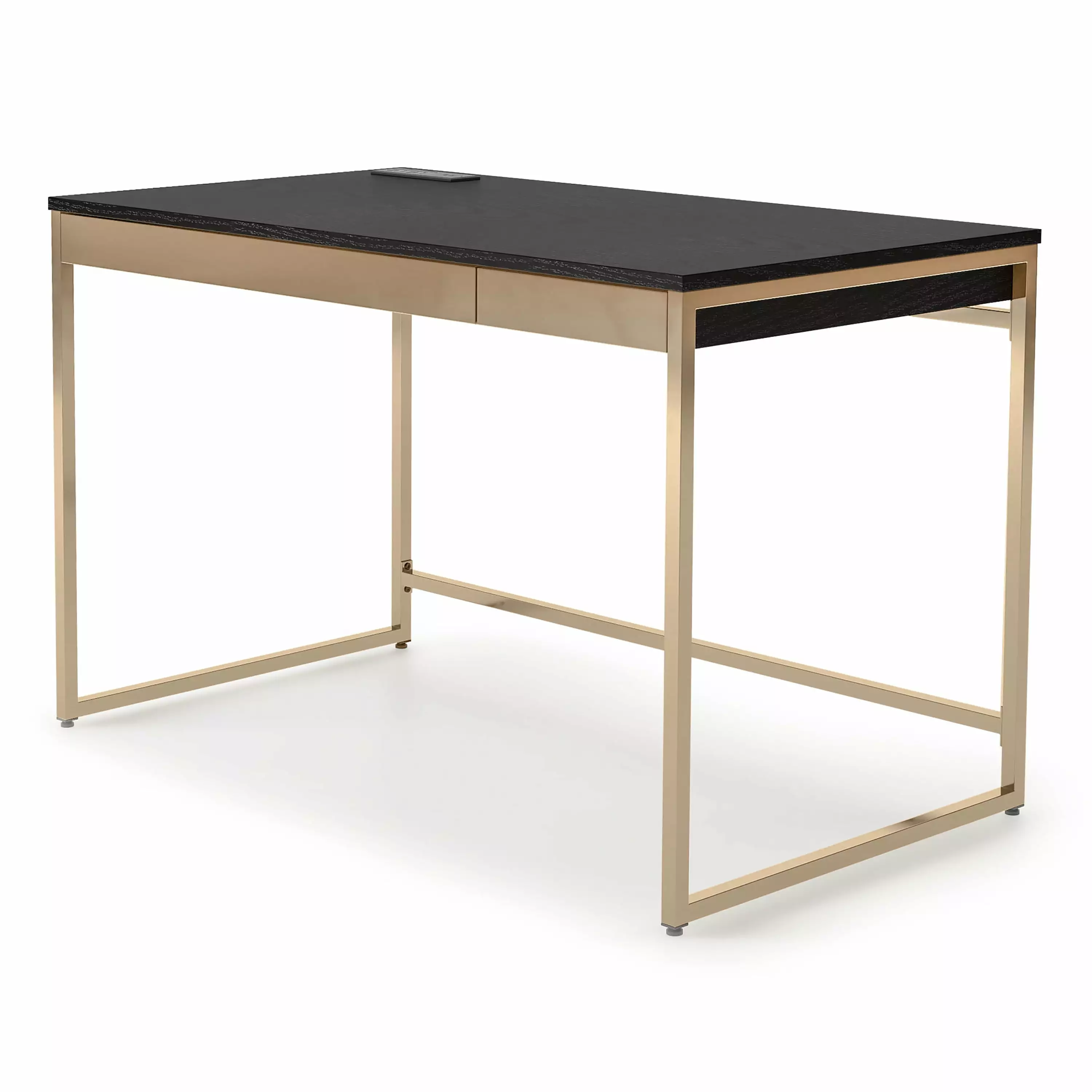 24/7 Shop At Home Mod Modern Metal 48-inch Computer Desk USB Black