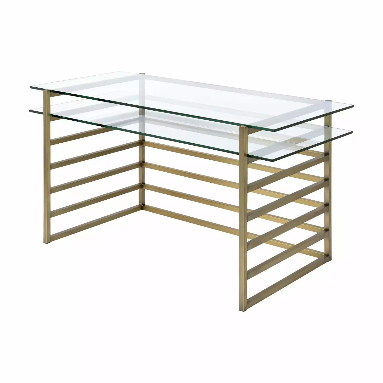 ACME Shona Desk Antique Gold and Clear Acme Furniture