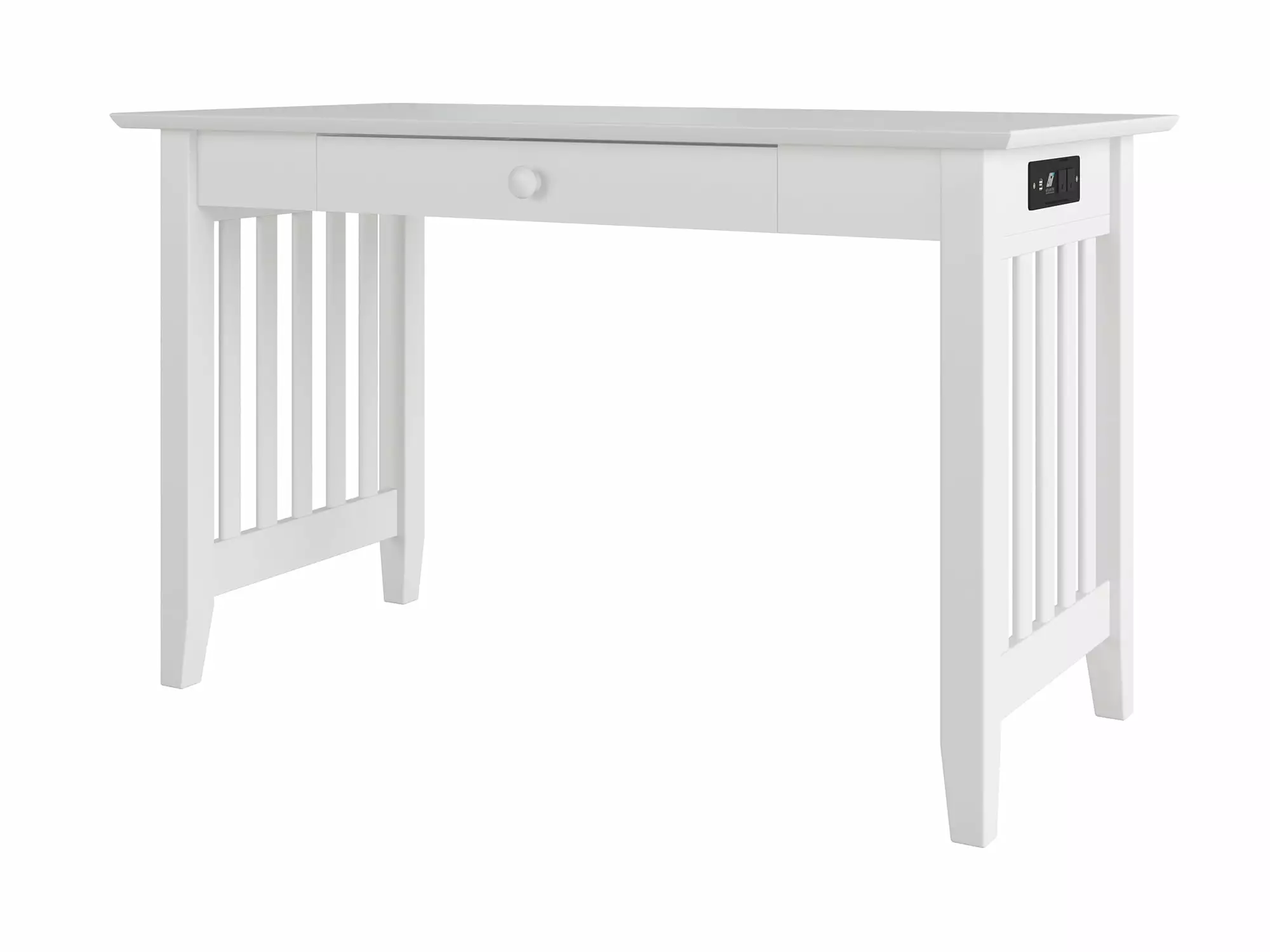 Mission Desk Drawer and Charger White Modern Office Desk Atlantic Furniture