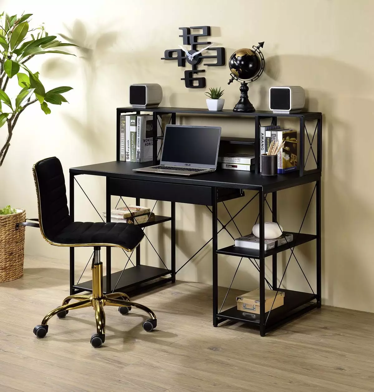 GeeHome Amiel Desk Sleek Black Finish 92877