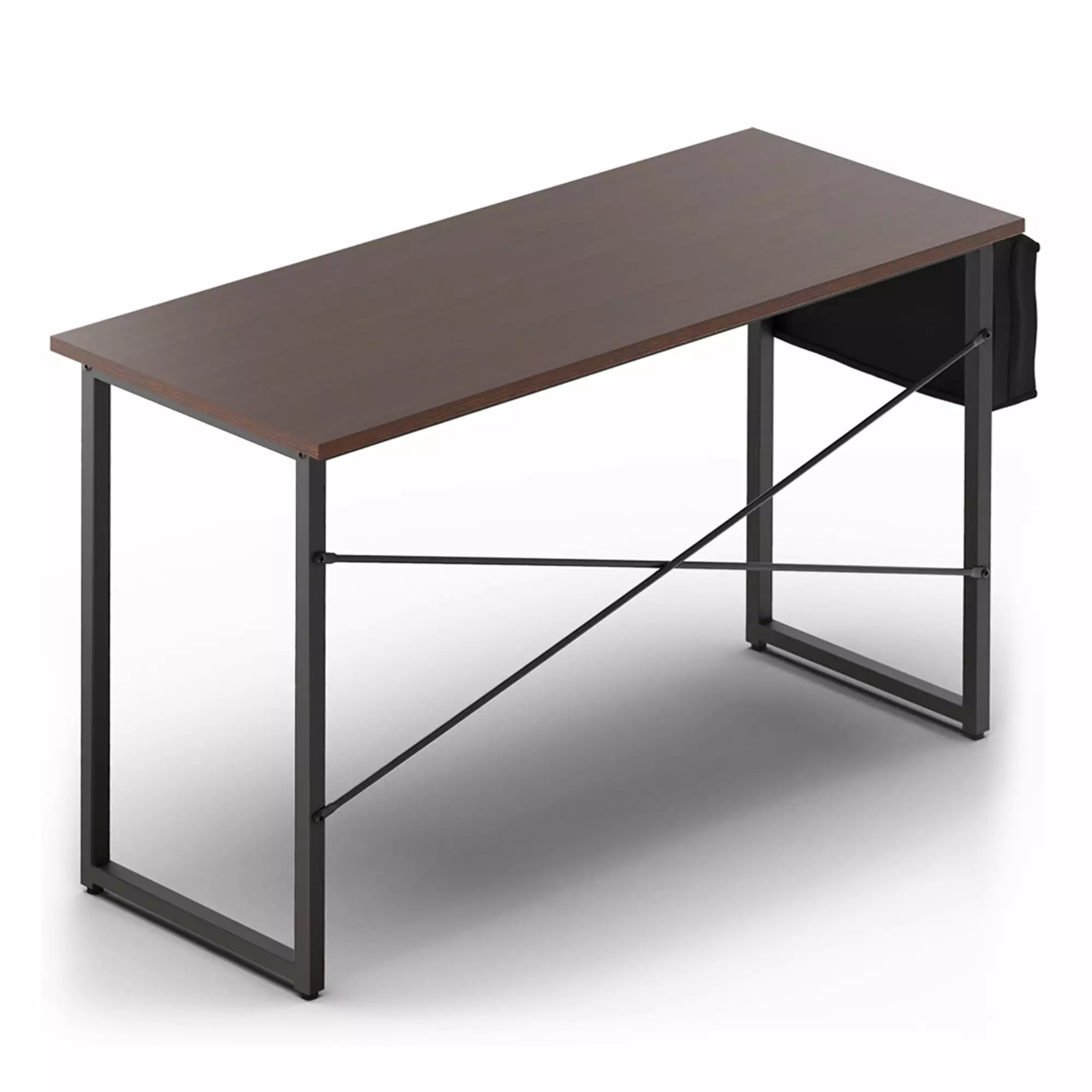 Gymax 47 Inch Study Writing Table Modern Computer Desk Storage Bag Coffee Finish