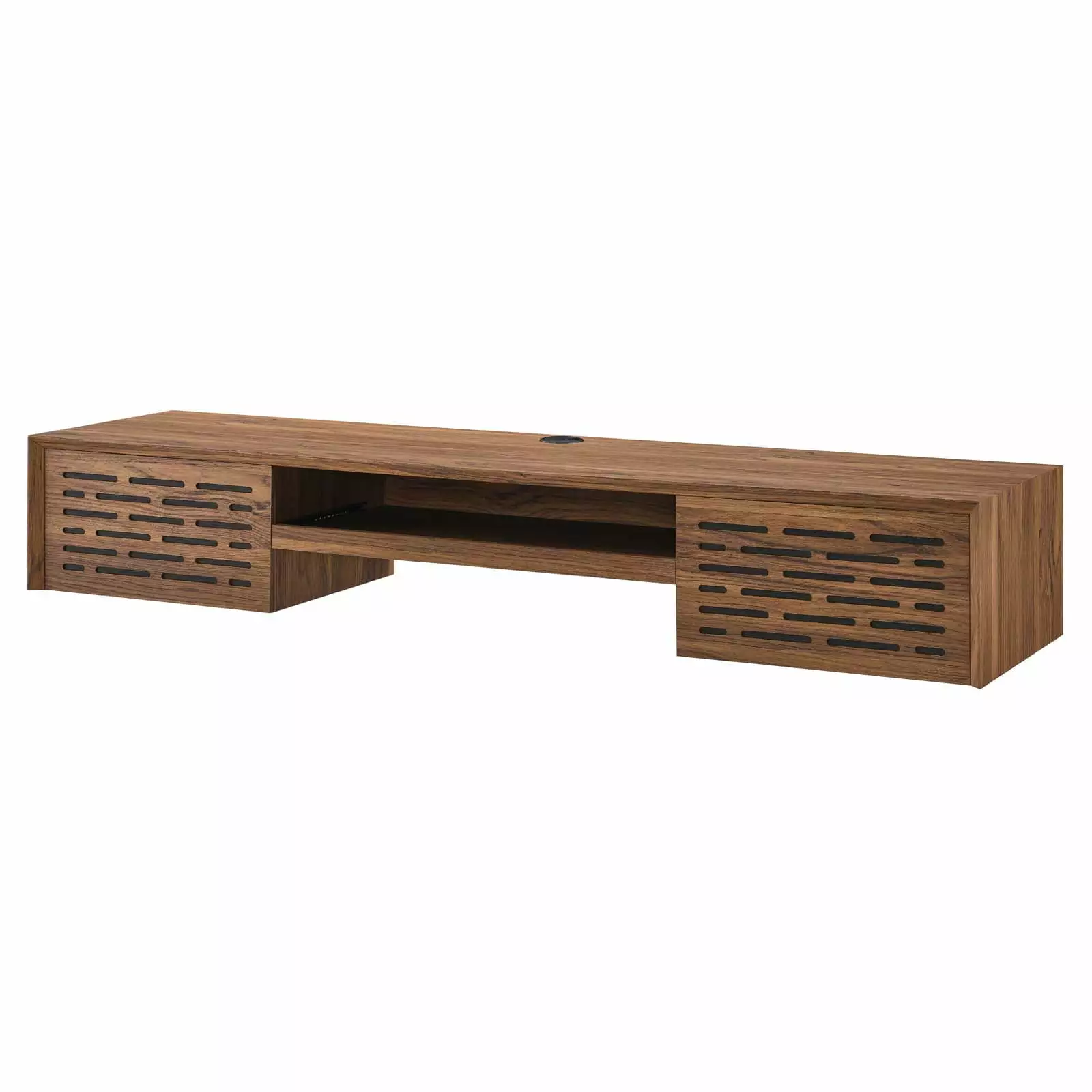 Computer Work Desk Walnut Wood Modern Contemporary Mid Century Home Business Office Furniture