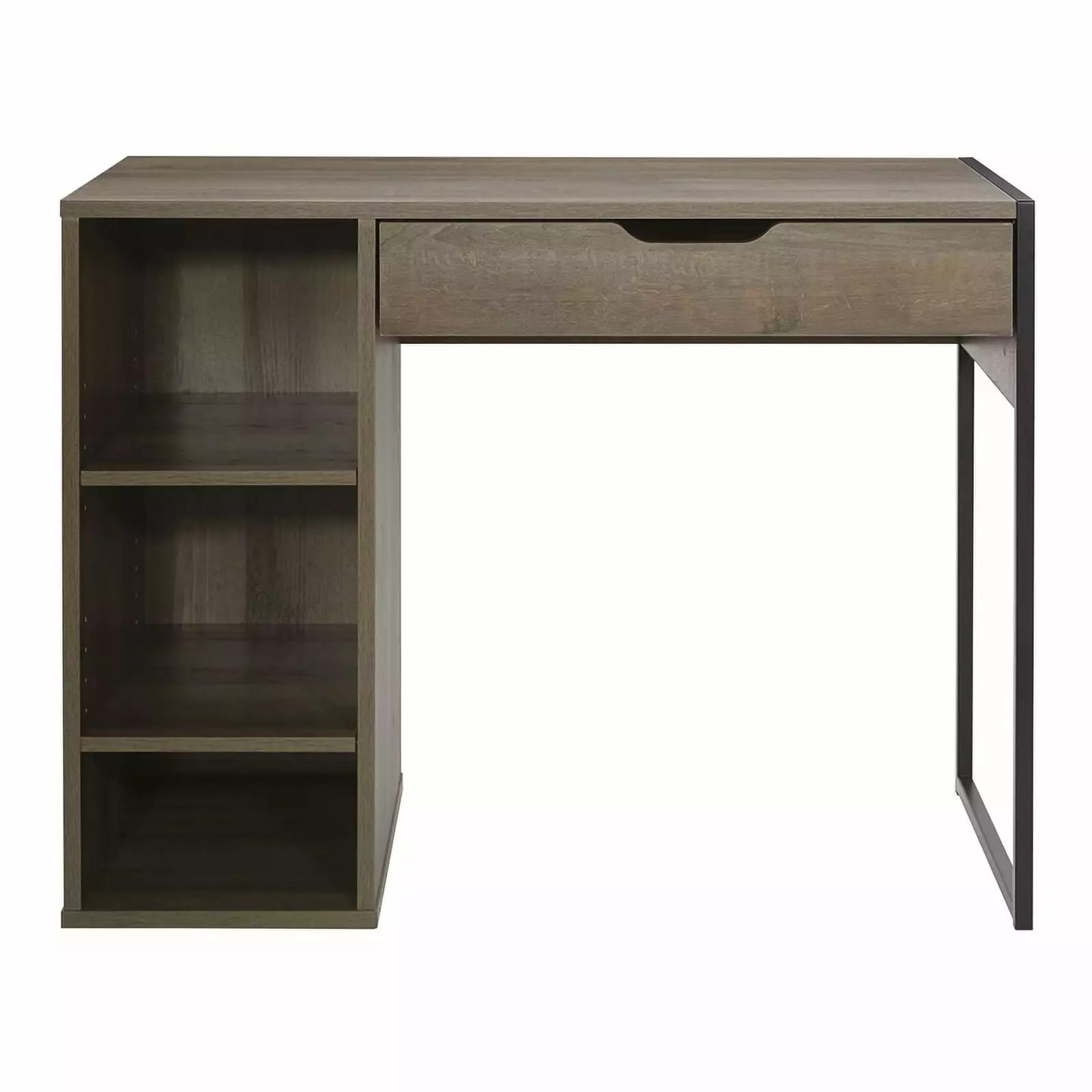 Pemberly Row Modern 40W Desk Engineered Wood Gray Oak Finish Home Office Desk