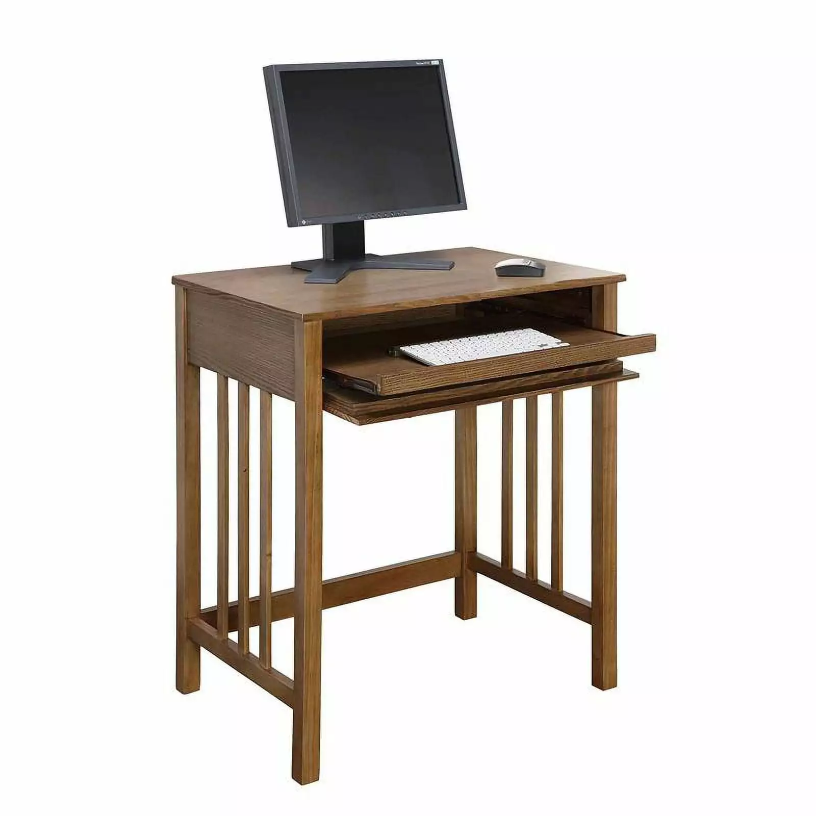 Pemberly Row Modern Contemporary Desk Caramel Wood Finish Home Office