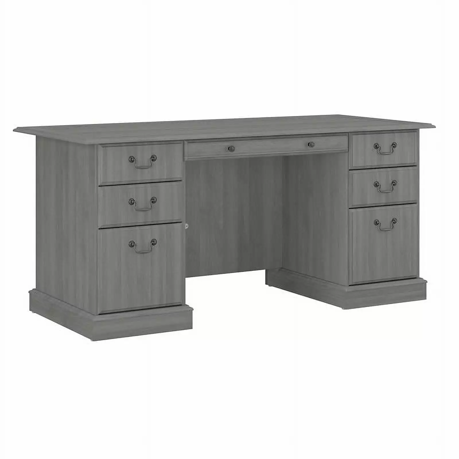 Scranton & Co Furniture Modern Wood Executive Desk Drawers Gray - Sleek Office Desk