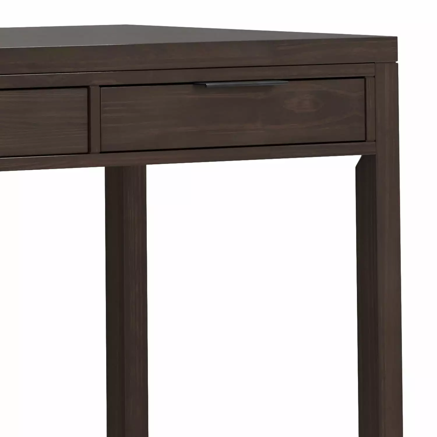 Simpli Home Hollander Solid Wood Contemporary Modern 72 Inch Wide Desk Warm Walnut Brown