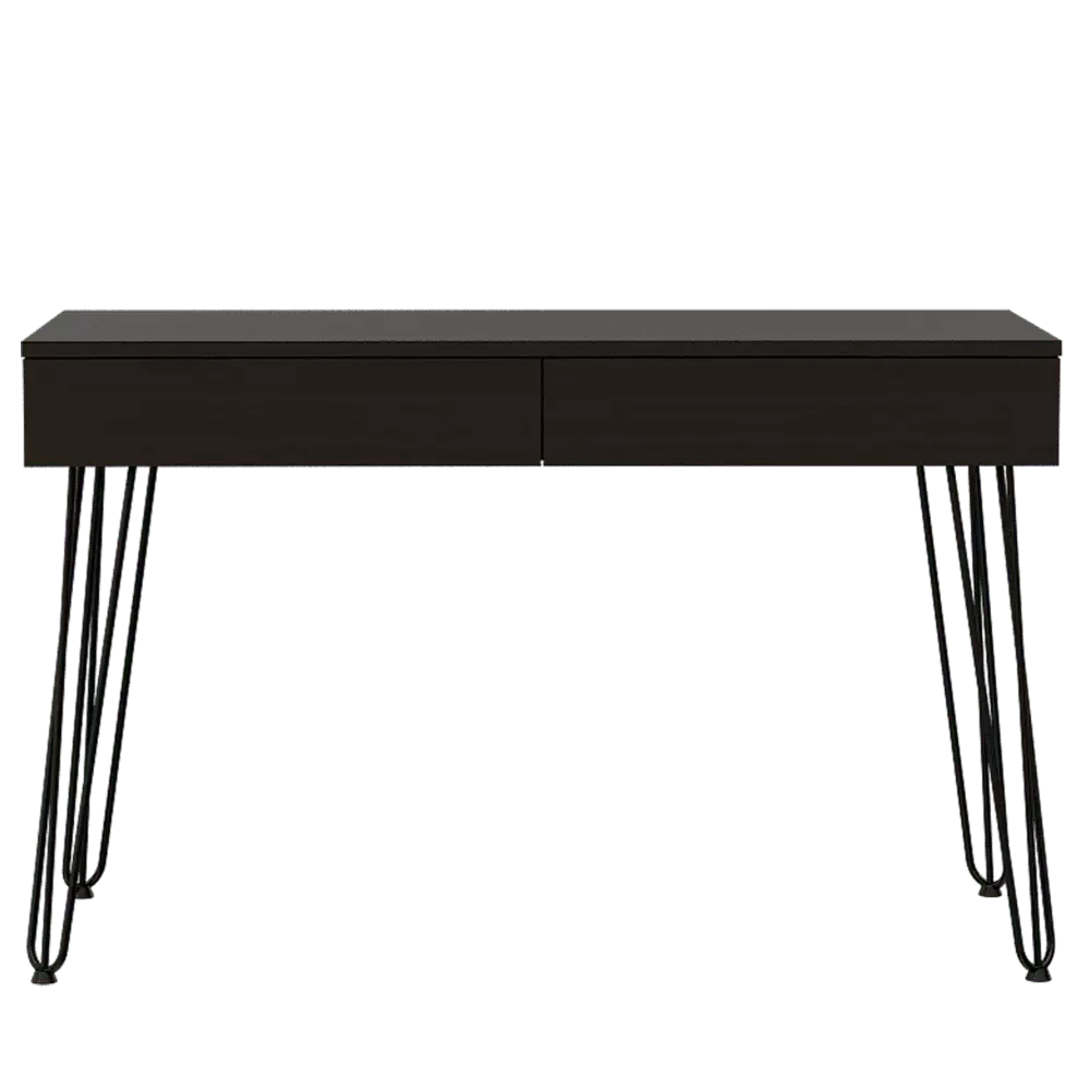 Mumbai Computer Desk 2 Drawers and Hairpin Legs Black TUHOME Furniture