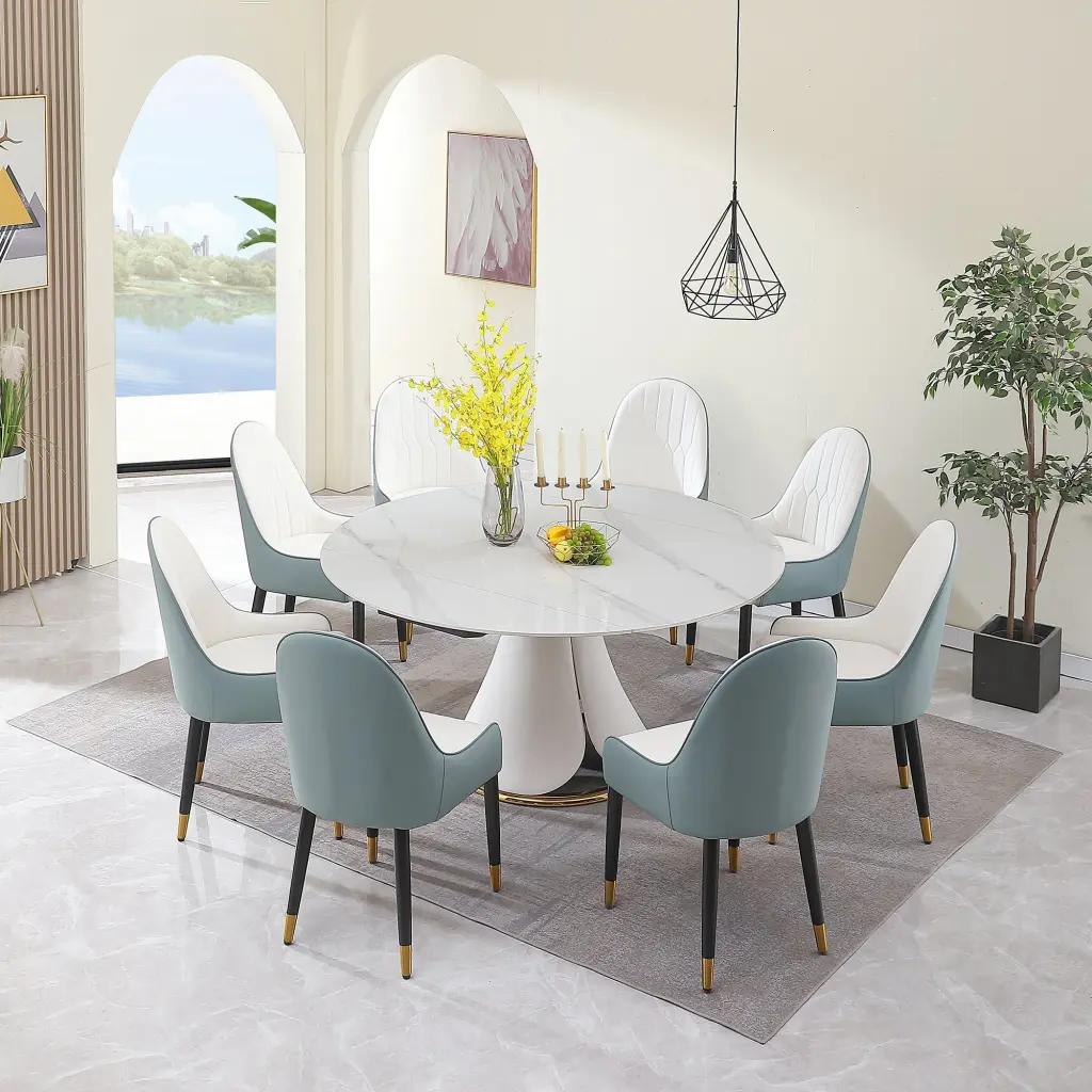 Modern Sintered Stone Dining Table Effortless Multi Function Design montary