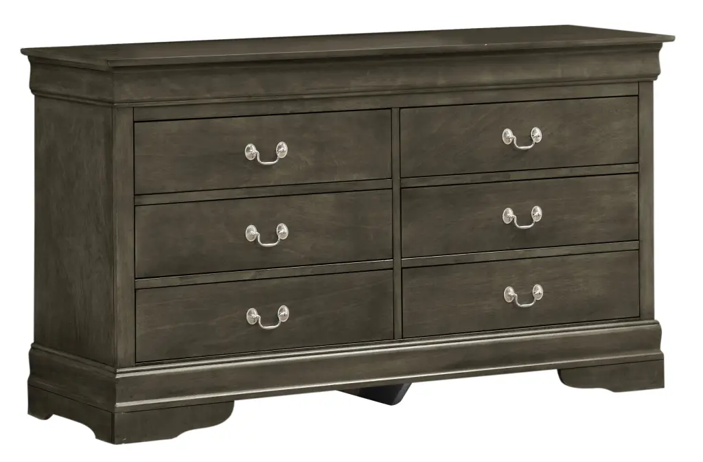 Louis Philippe G02105 Dresser Gray 5 Drawers and Particle Board glory furniture