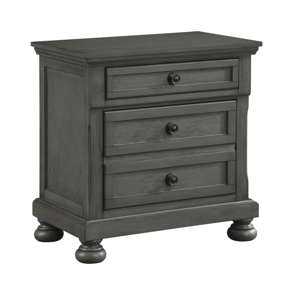 Jackson Modern 2 Drawer Nightstand Wood Rustic Gray Bedroom galaxy home furnishings