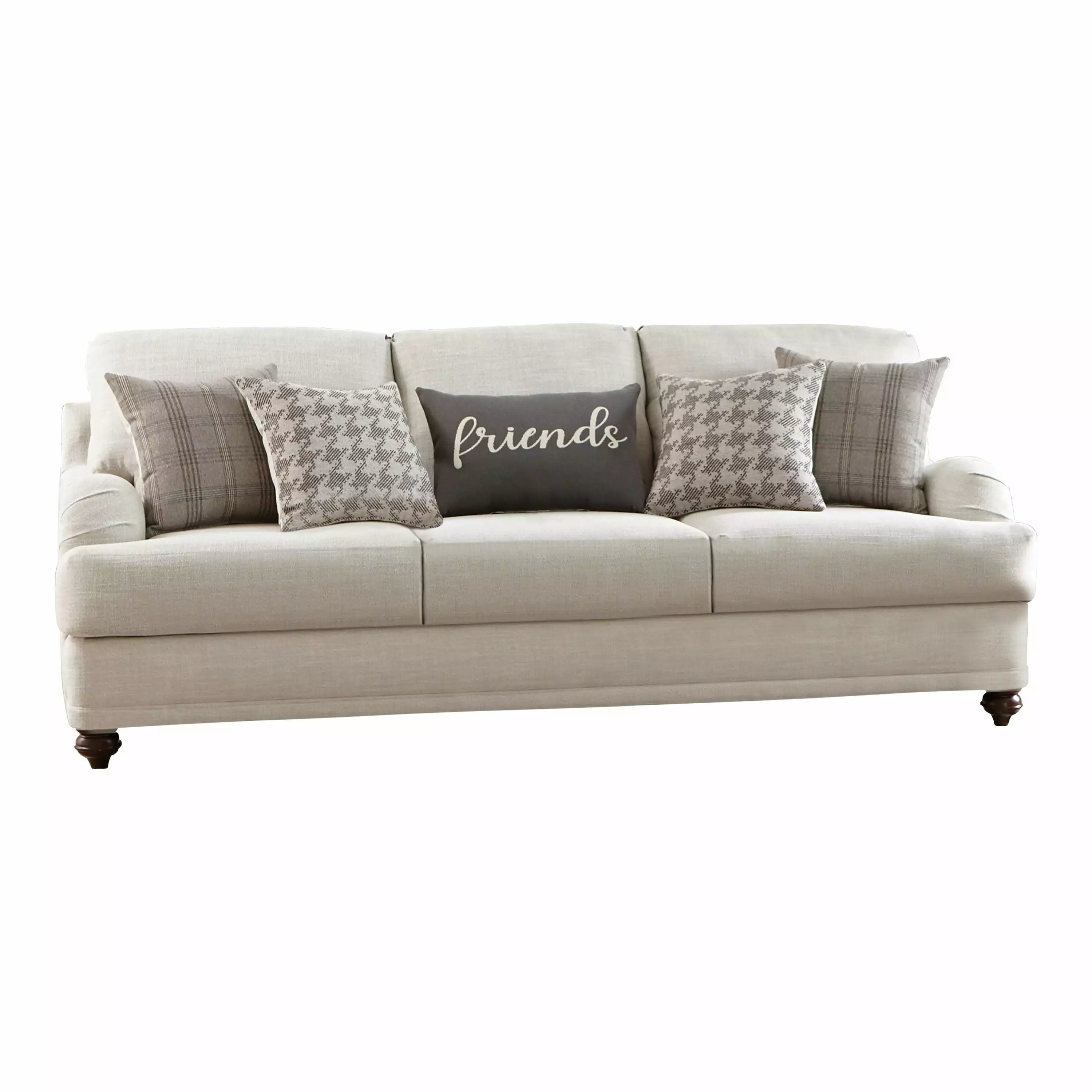Glenn Cushion Back Sofa Light Grey Comfortable Living Room Seating Modern Design Coaster Company