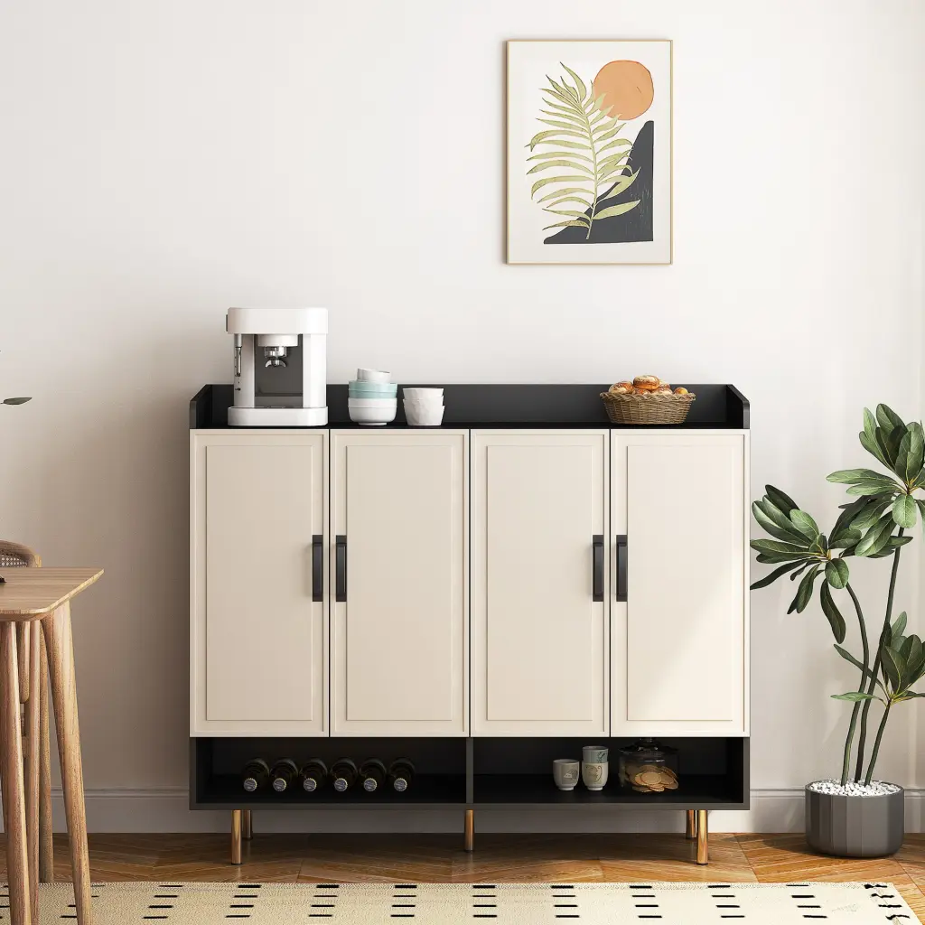 Modern Sideboard Shoe Cabinet 4 Doors Large Shoe Storage Organizer dasenwood