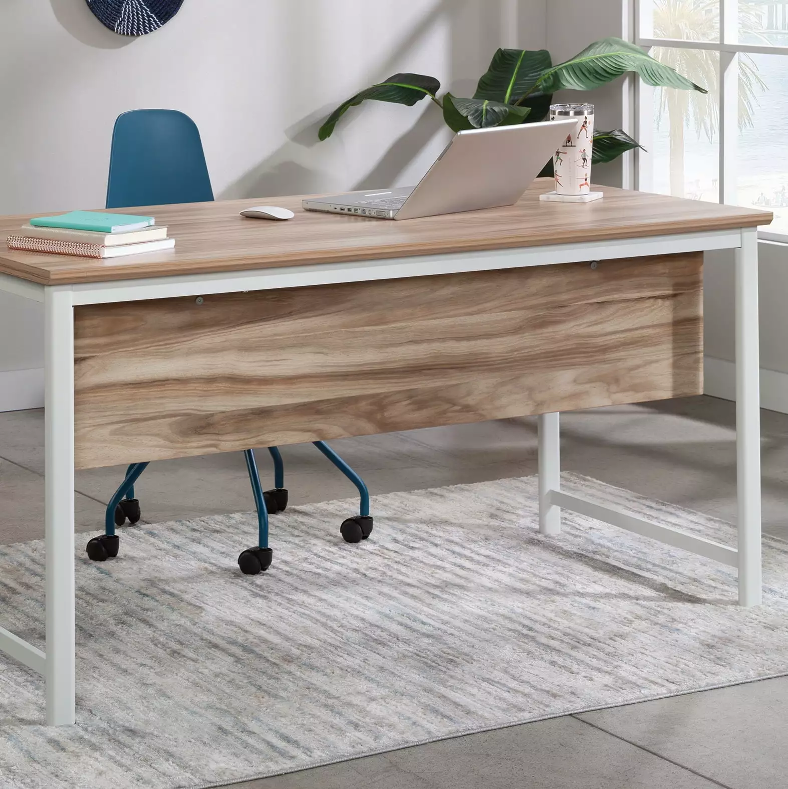Worksense Sauder Bergen Circle 60 Desk Modesty Panel Kiln Acacia Finish