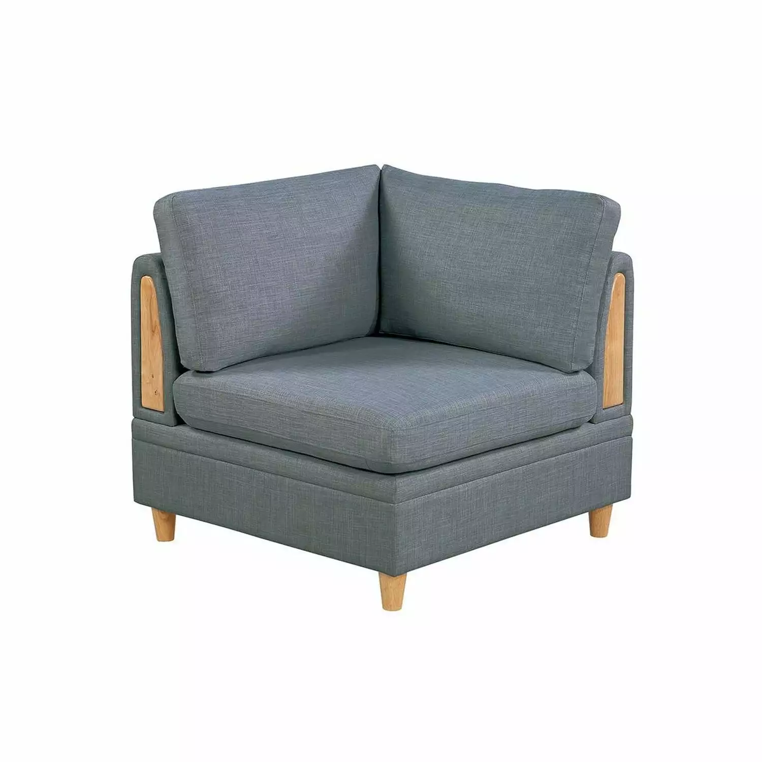 Benjara Gimy 37 Inch Modular Corner Sofa Chair Gray Dorris Upholstery