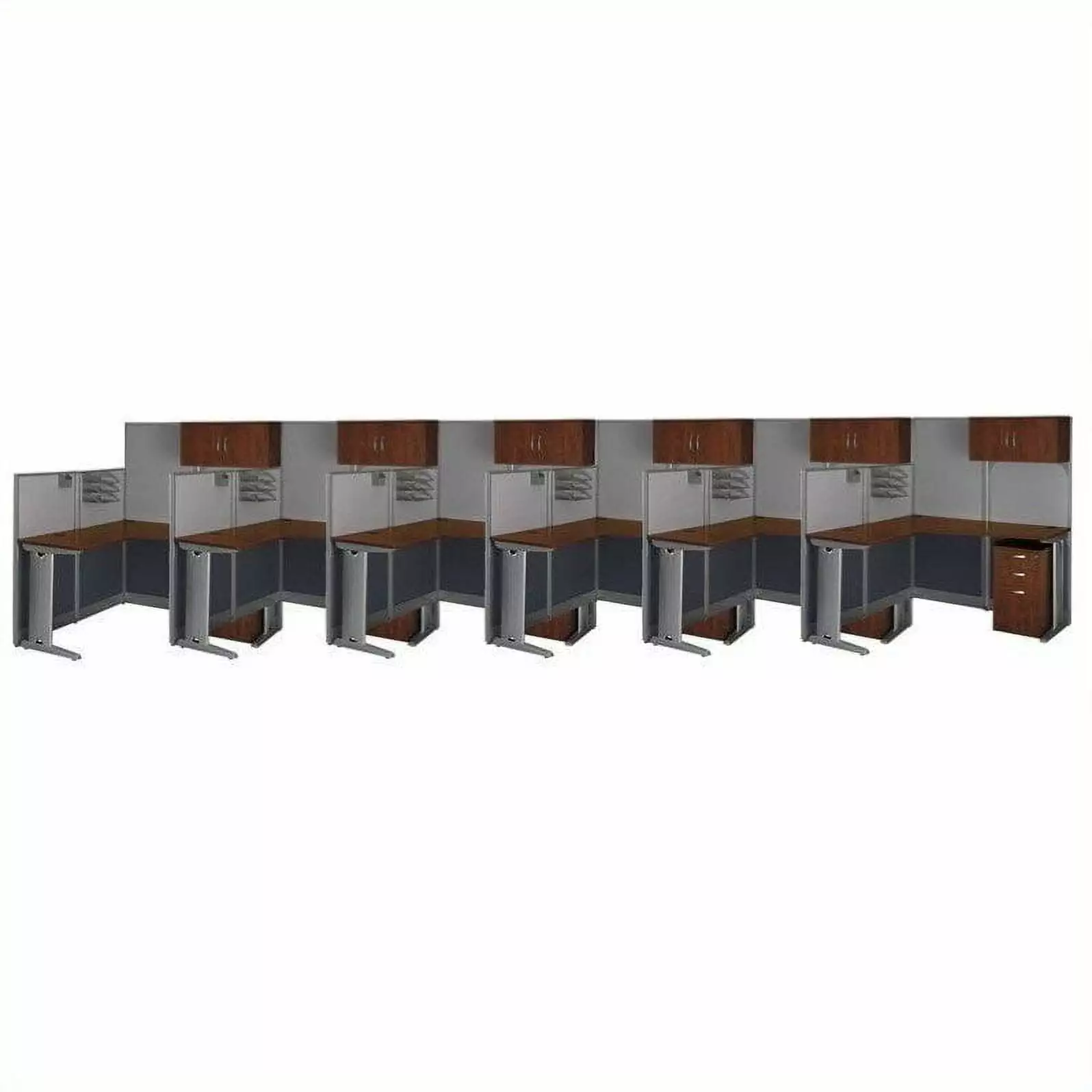 Bush Business Furniture Office---Hour Hansen Cherry Cubicles 6 BBF