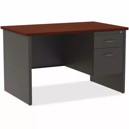 Lorell LLR79148 Mahogany Laminate/Charcoal Modular Desk Series