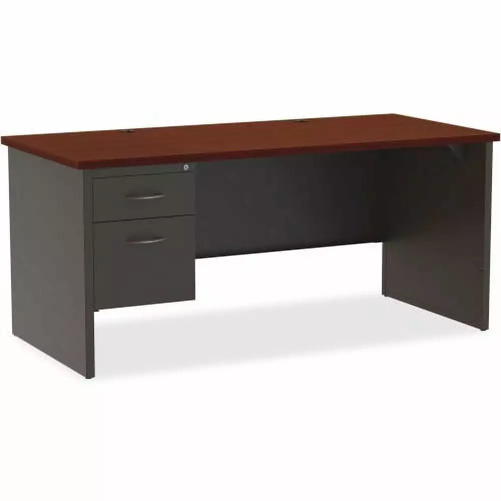 Lorell Mahogany Laminate Modular Desk Series 2-Drawer Pedestal Desk 66x30