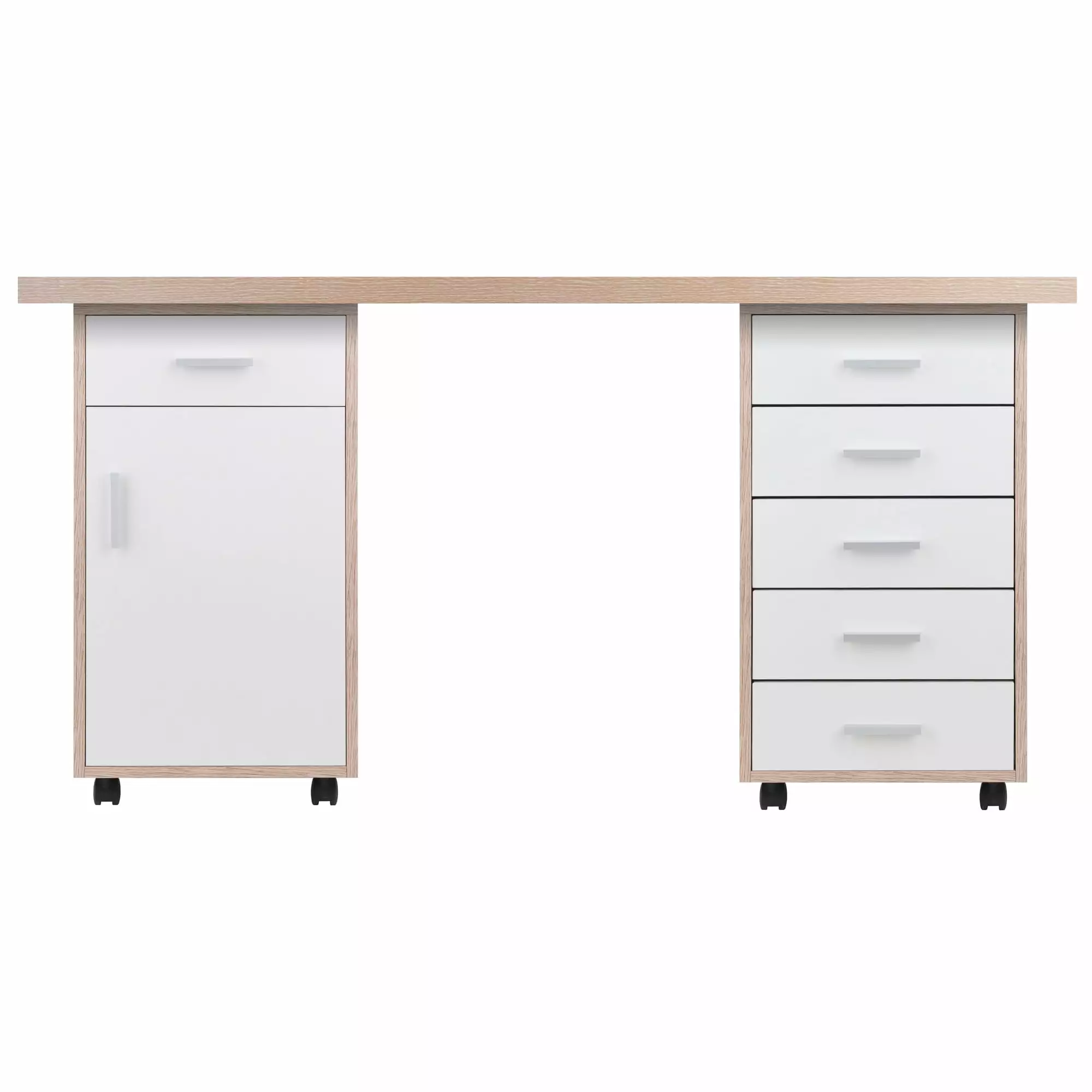 Winsome Wood Kenner 3-Pc Modular Desk Set Two-Tone Finish - Versatile Home Office Furniture