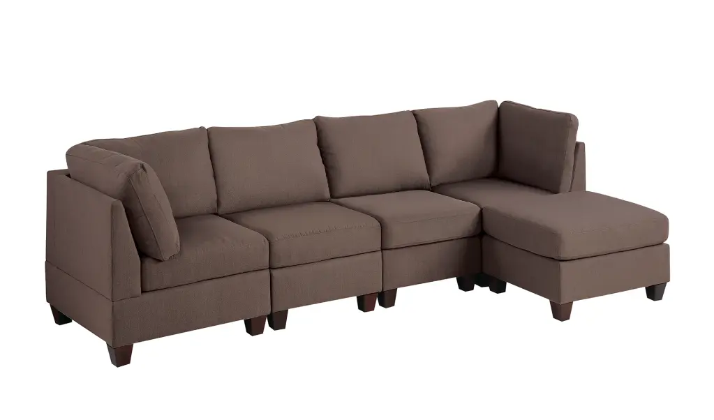 Modula Set 5Pc Black Coffee Coffee Fabric poundex