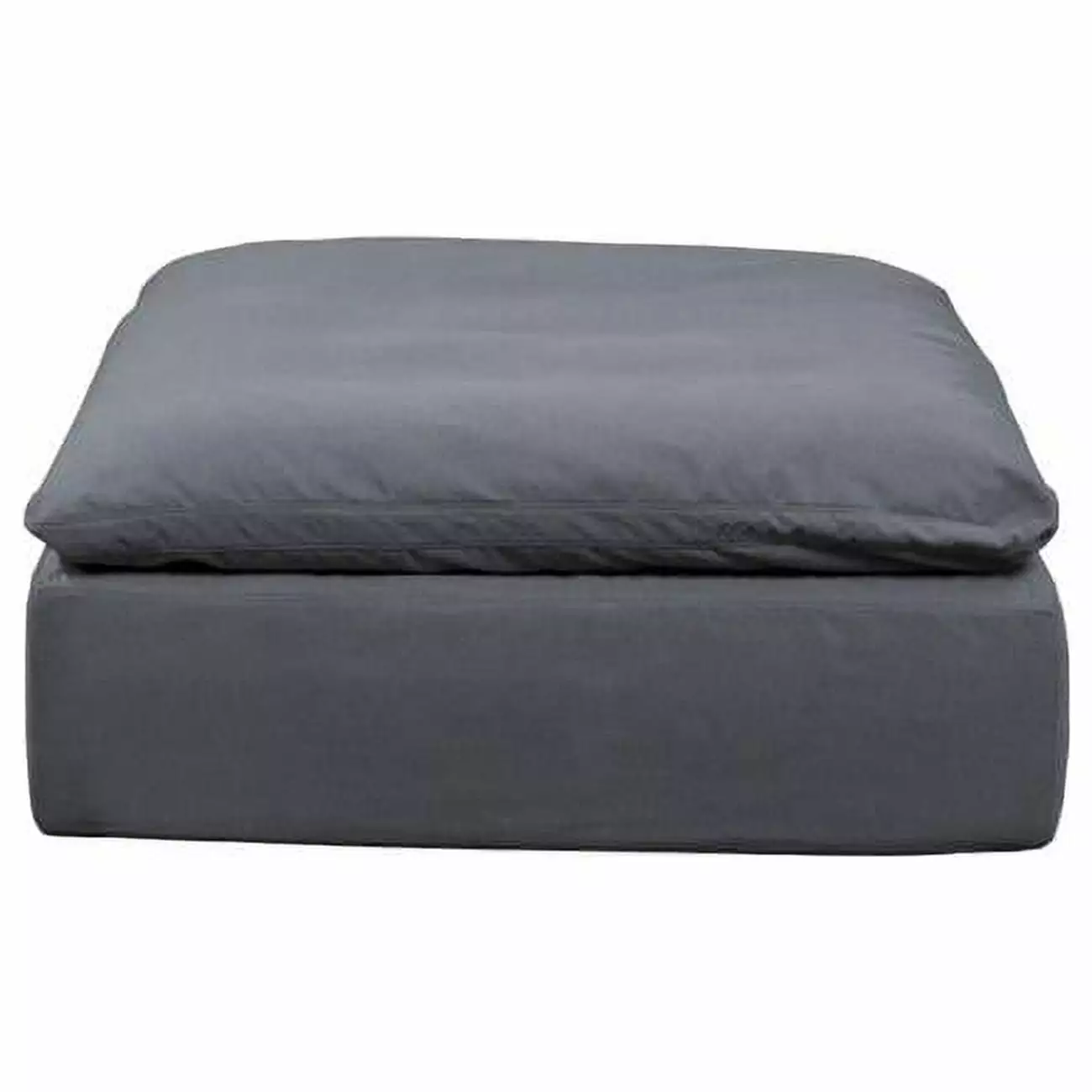 Sunset Trading Contemporary Puff Collection 44 Square Slipcovered Sectional Modular Ottoman Gray