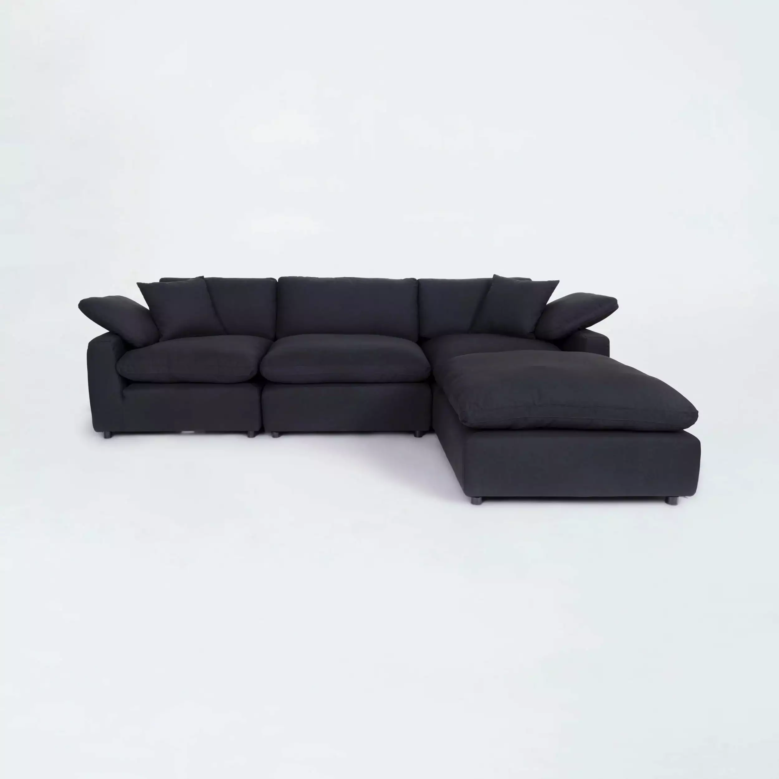 Manhattan Black Linen Modular Sectional 4pc Set Stylish Living Room Furniture Ashley Furniture