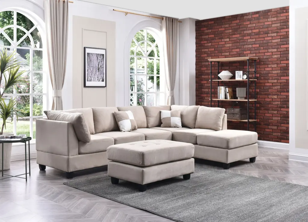 Malone G631B Sc Sectional 3 Boxes White White Foam Microfiber glory furniture