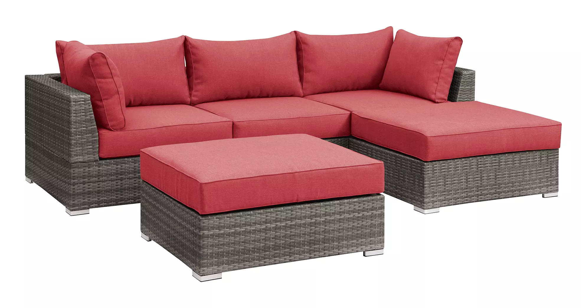 Modern Modular Sectional Sofa Set 5 Piece Red Contemporary Living Room Furniture Jamini