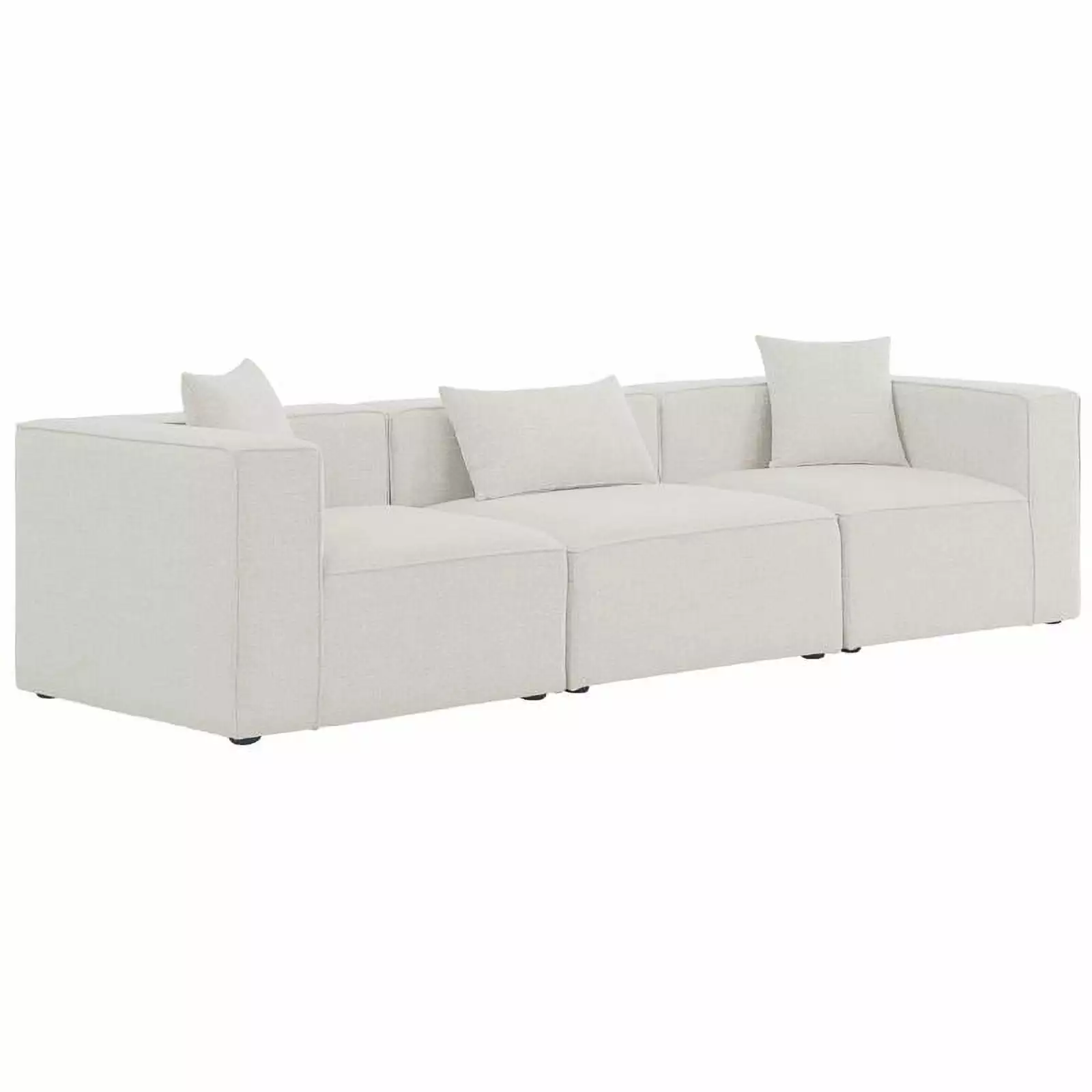 Meridian Furniture Cube Cream Durable Linen Modular Sofa Living Room