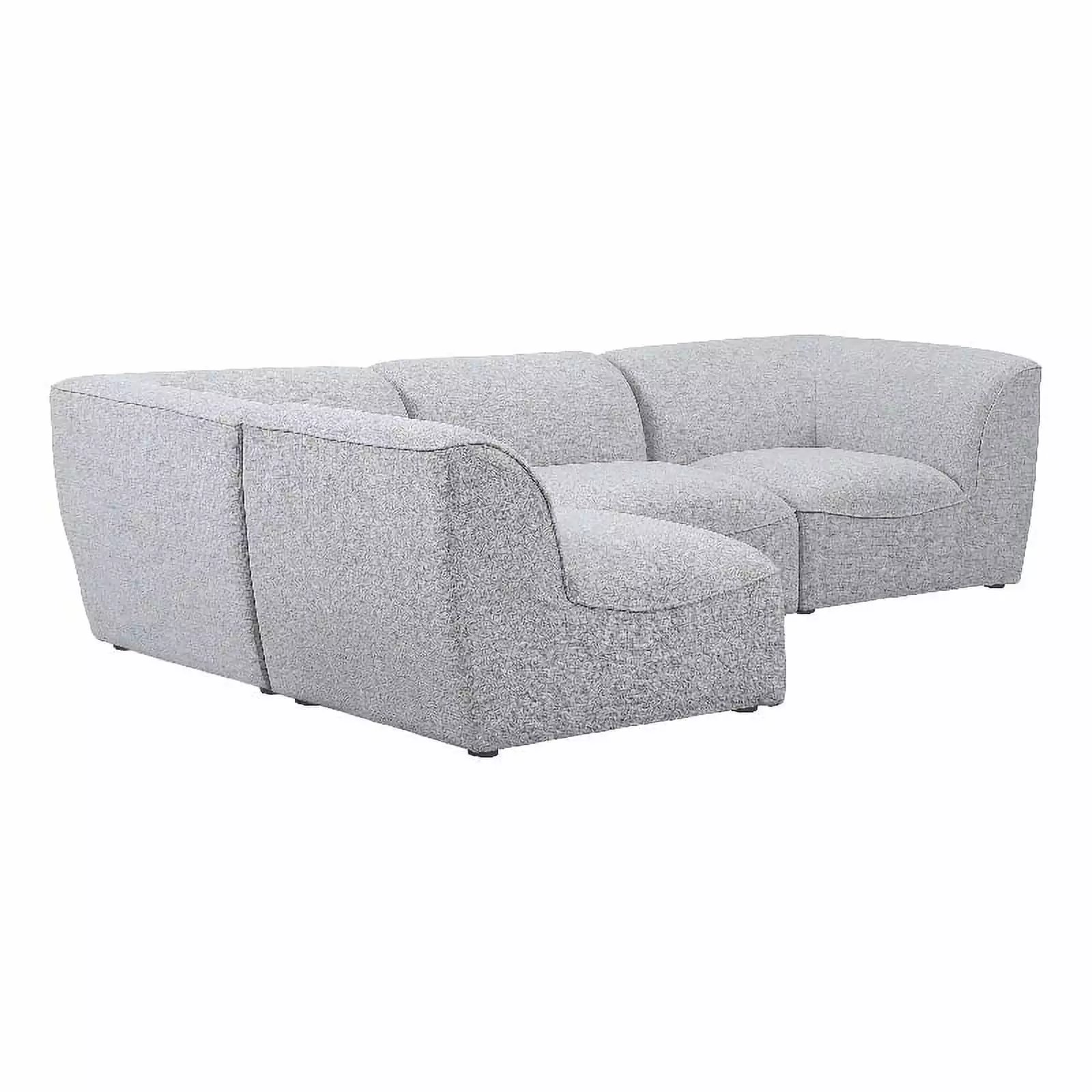 Meridian Furniture Miramar Grey Durable Linen Textured Modular Sectional