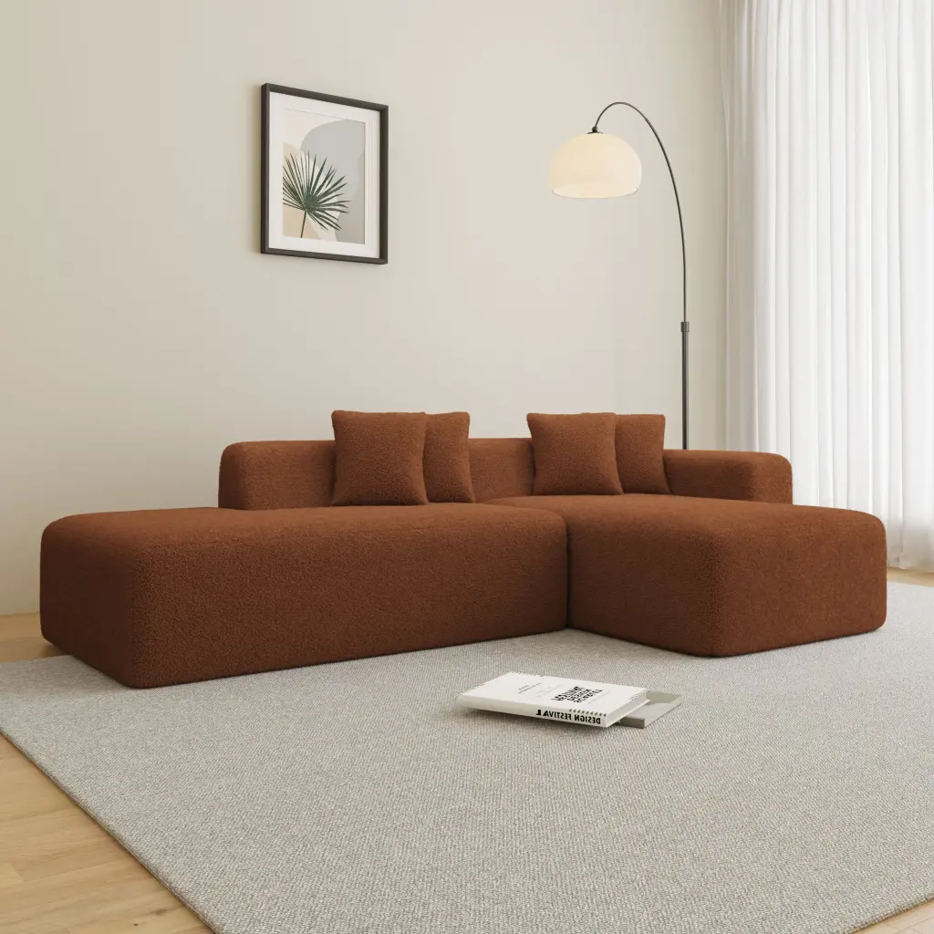 Modular Sectional Couch Lambswool Fabric Modern L Influence Sectional Sofa modasi