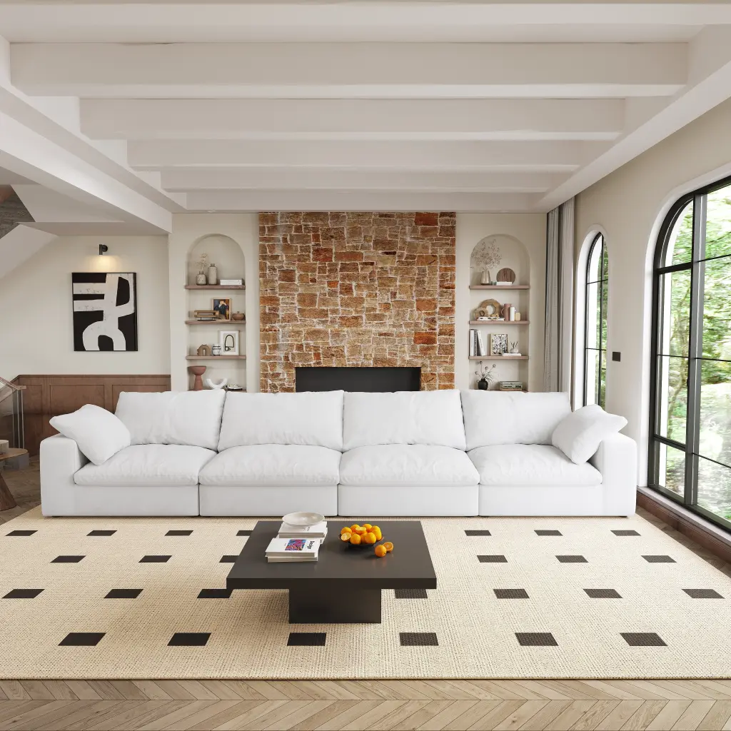 Cloud Modular Sectional Sofa Thick Cushion 160 Wide 4 Seater Mid Century w2824
