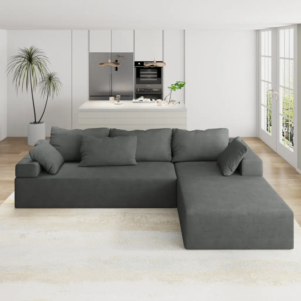 Modern Upholstered Modular Sectional Sofa Couch Set 108 Inch L Influenced Design welike furniture