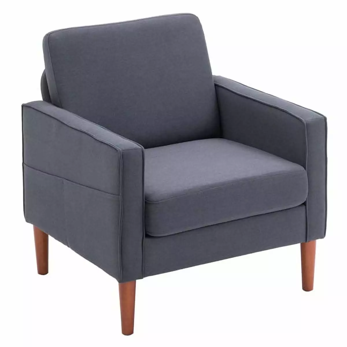Fithood FCH 80x76x85cm Linen Modular Sofa Solid Wood Legs Dark Grey