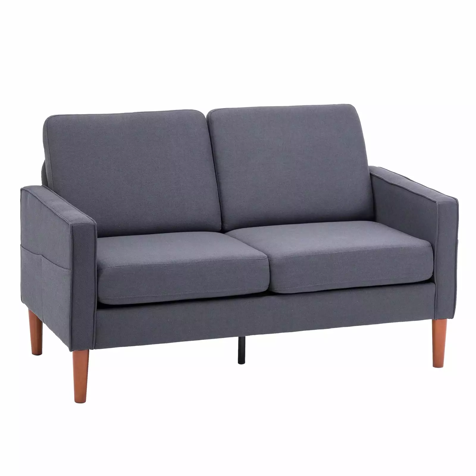 135x76x85cm Linen Dark Grey Indoor Modular Sofa Solid Wood Legs Double Single Seat Combination Funwill