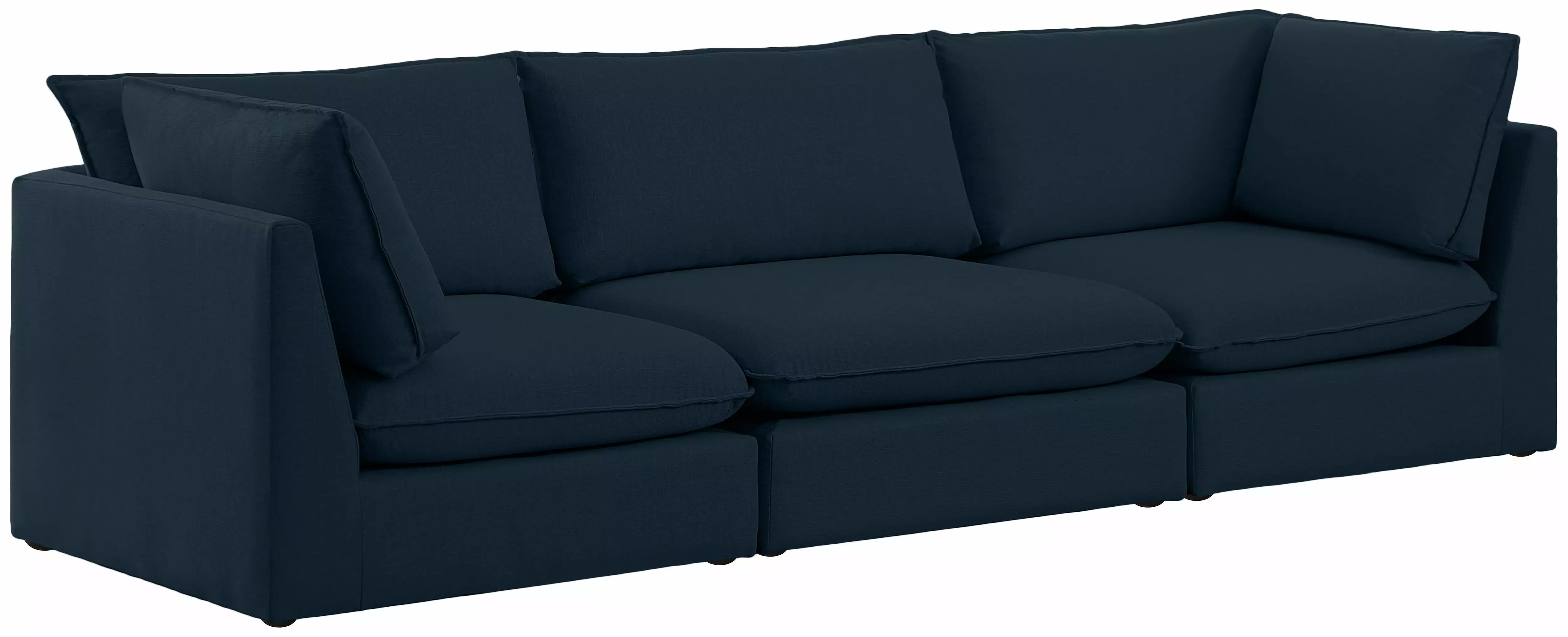 Meridian Furniture Mackenzie Navy Modular Sofa - Durable Linen Textured Sectional