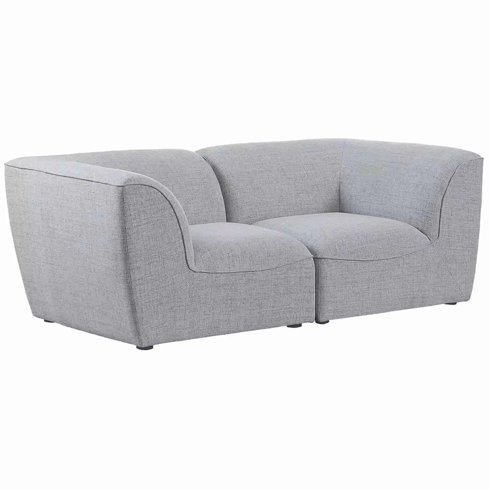 Meridian Furniture Miramar Grey Durable Linen Textured Modular Sofa Living Room