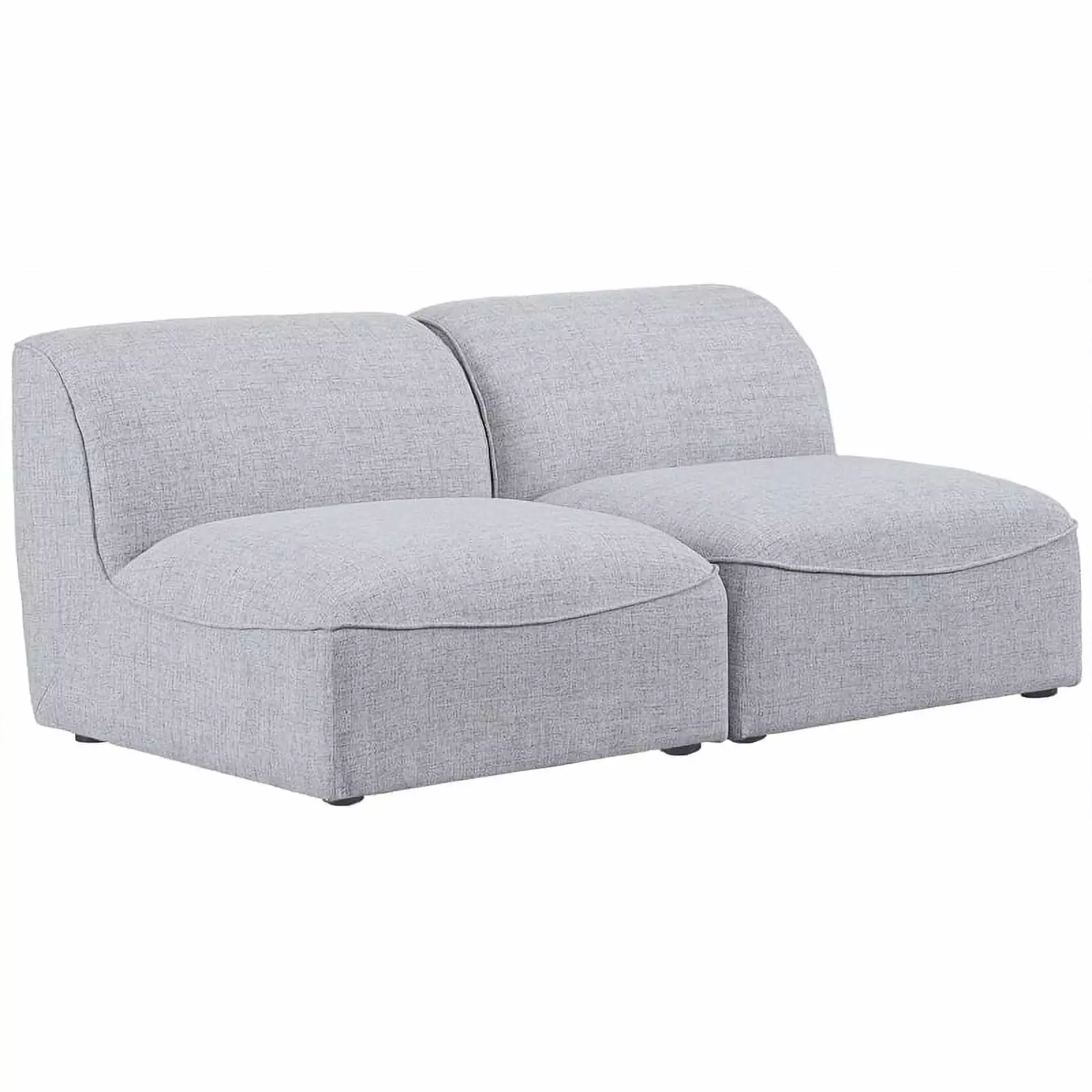 Meridian Furniture Miramar Grey Durable Linen Textured Modular Sofa Living Room