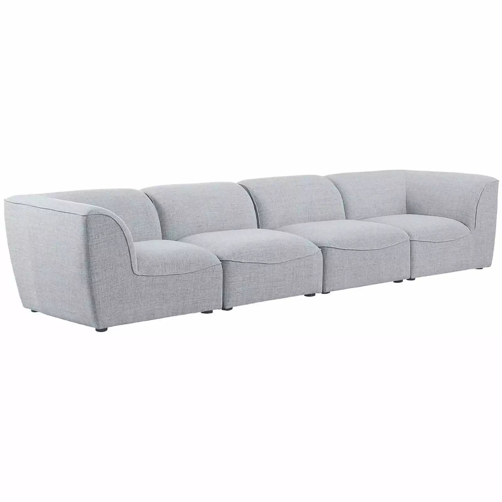 Meridian Furniture Miramar Grey Durable Linen Textured Modular Sofa