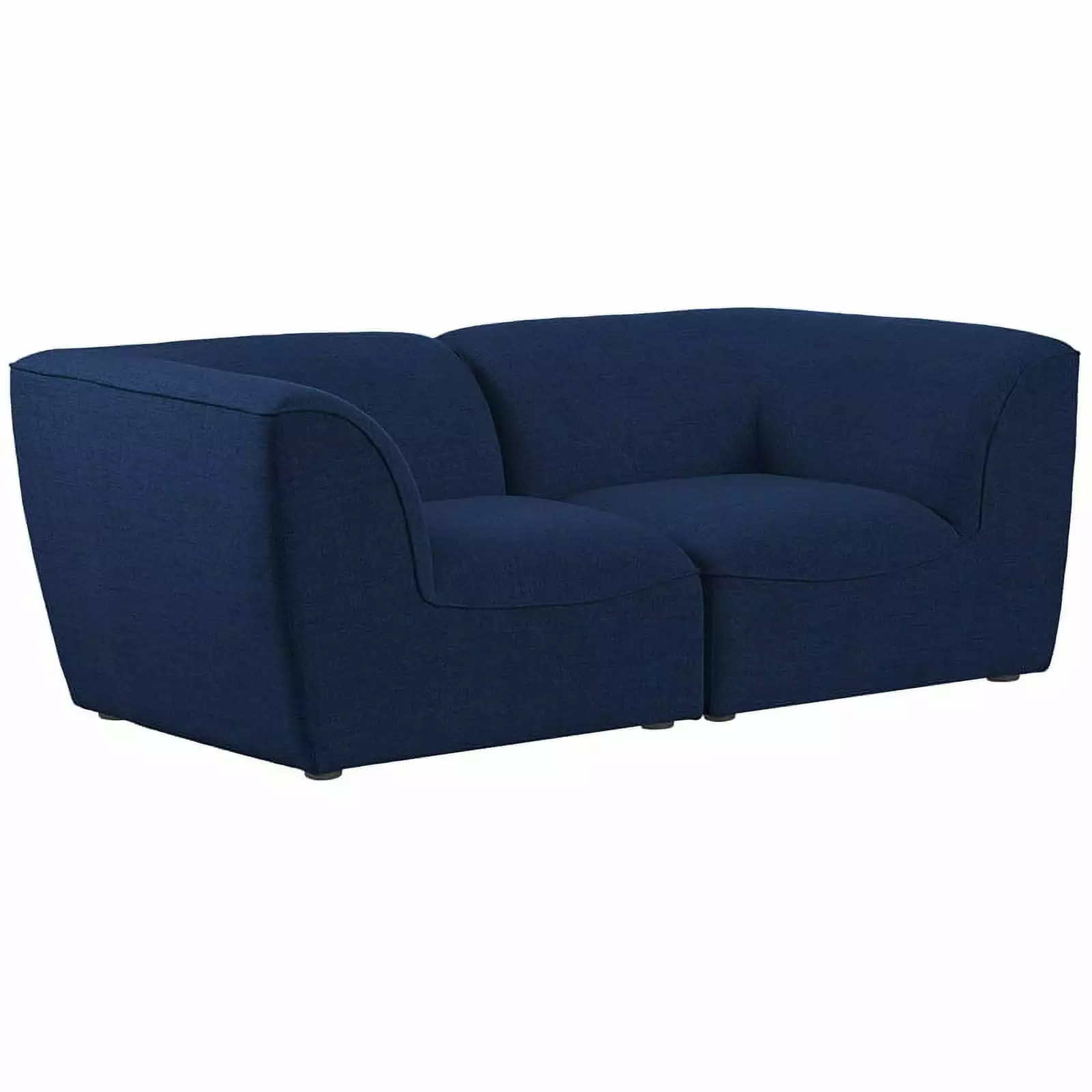 Meridian Furniture Miramar Navy Durable Linen Textured Modular Sofa Living Room