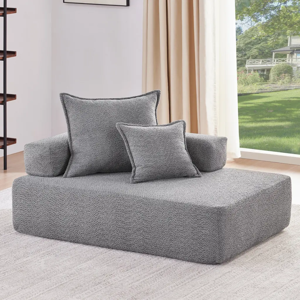 Lounge Frame Oversized Modular U Influenced Sectional Sofa Premium Boucle rnb