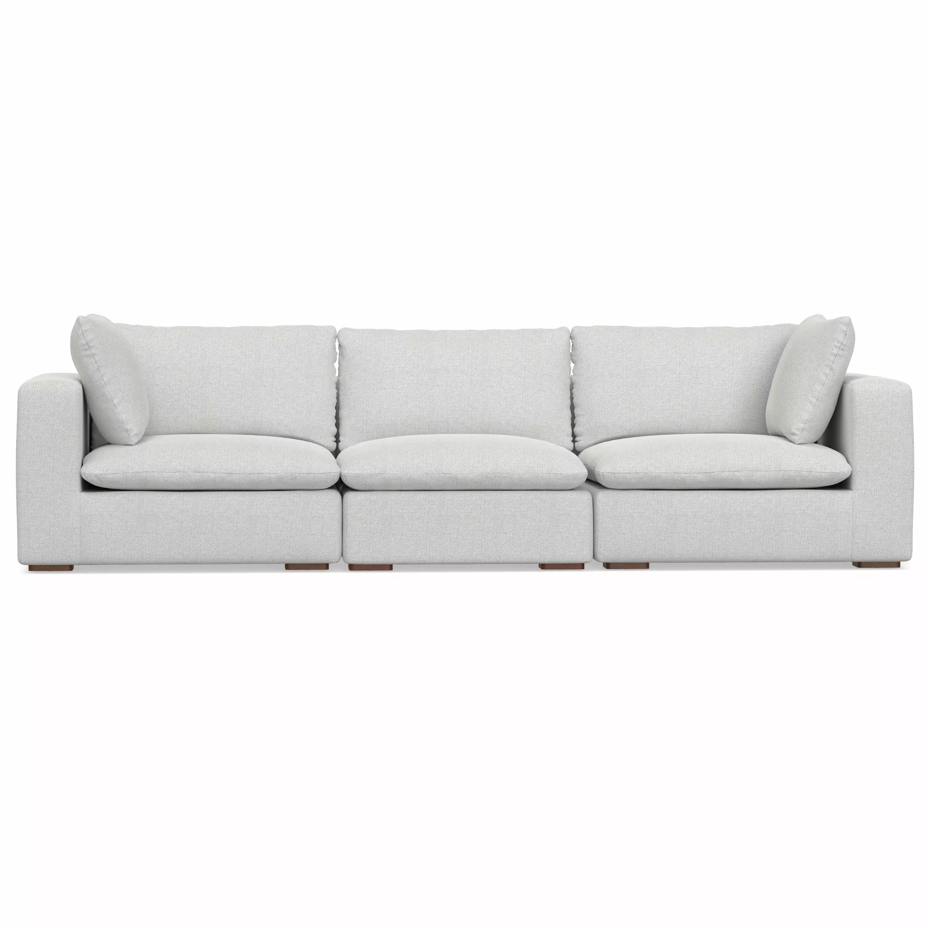 Simpli Home Jasmine 3-Seater Modular Sofa Velvety Chenille Performance Fabric
