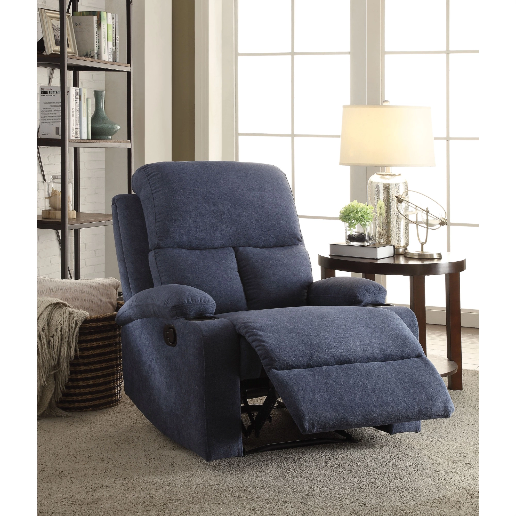 Ergode Recliner Blue Velvet Motion Feature