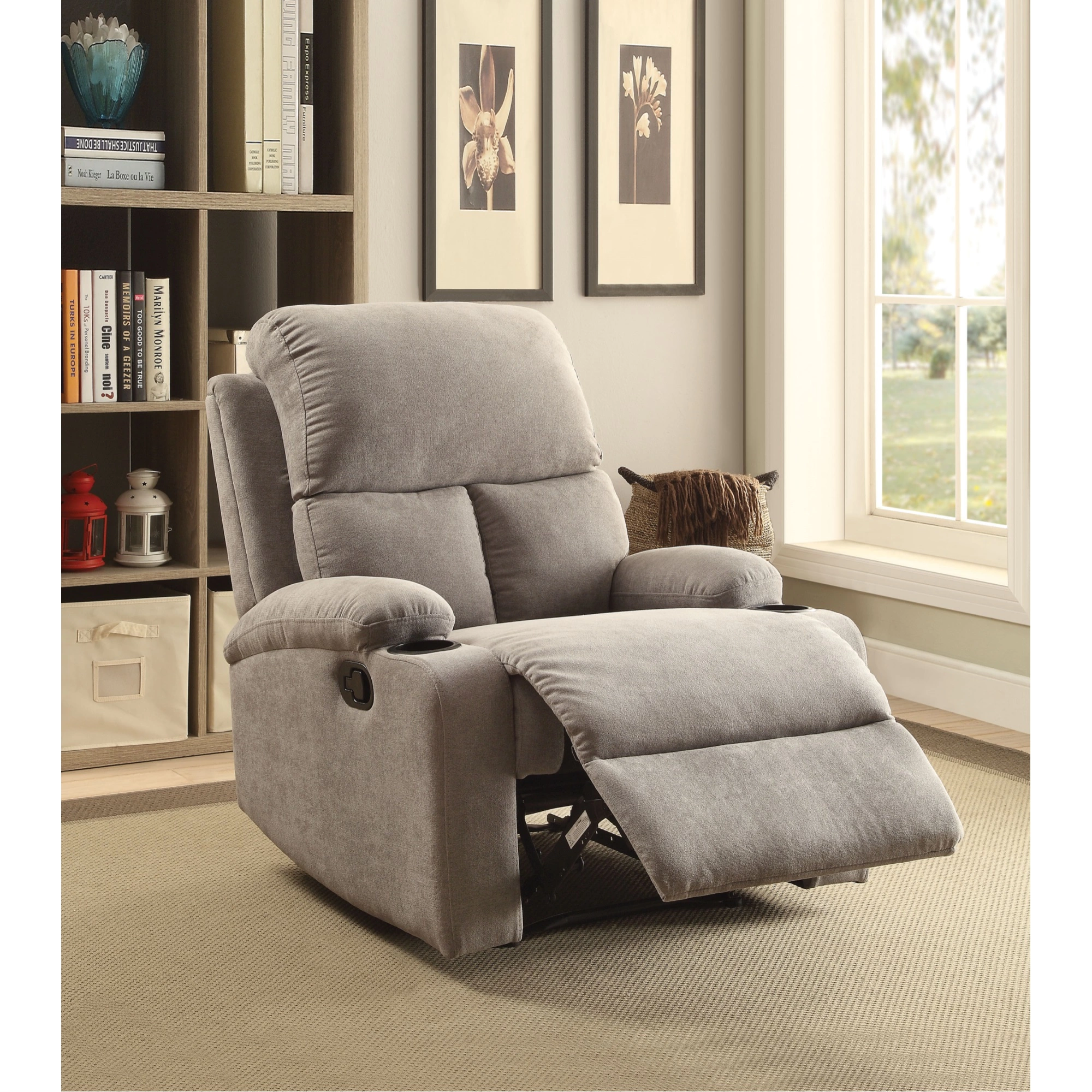 Ergode Recliner Gray Velvet Motion Feature