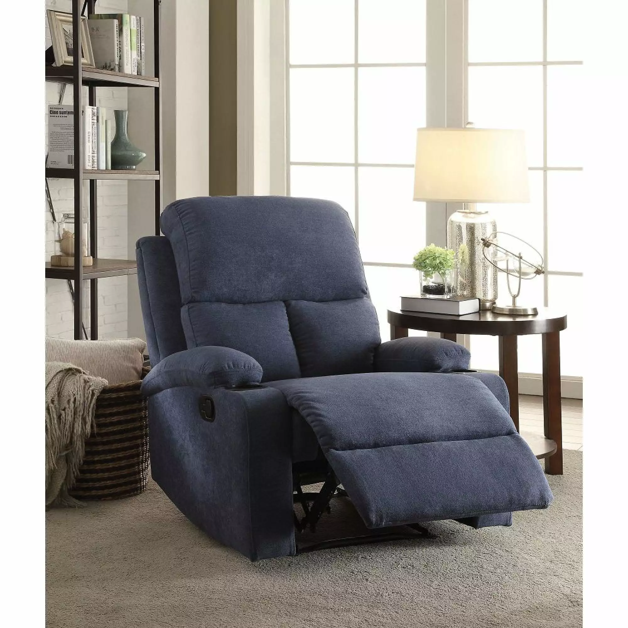 Miekor Furniture Rosia Motion Recliner Blue Velvet