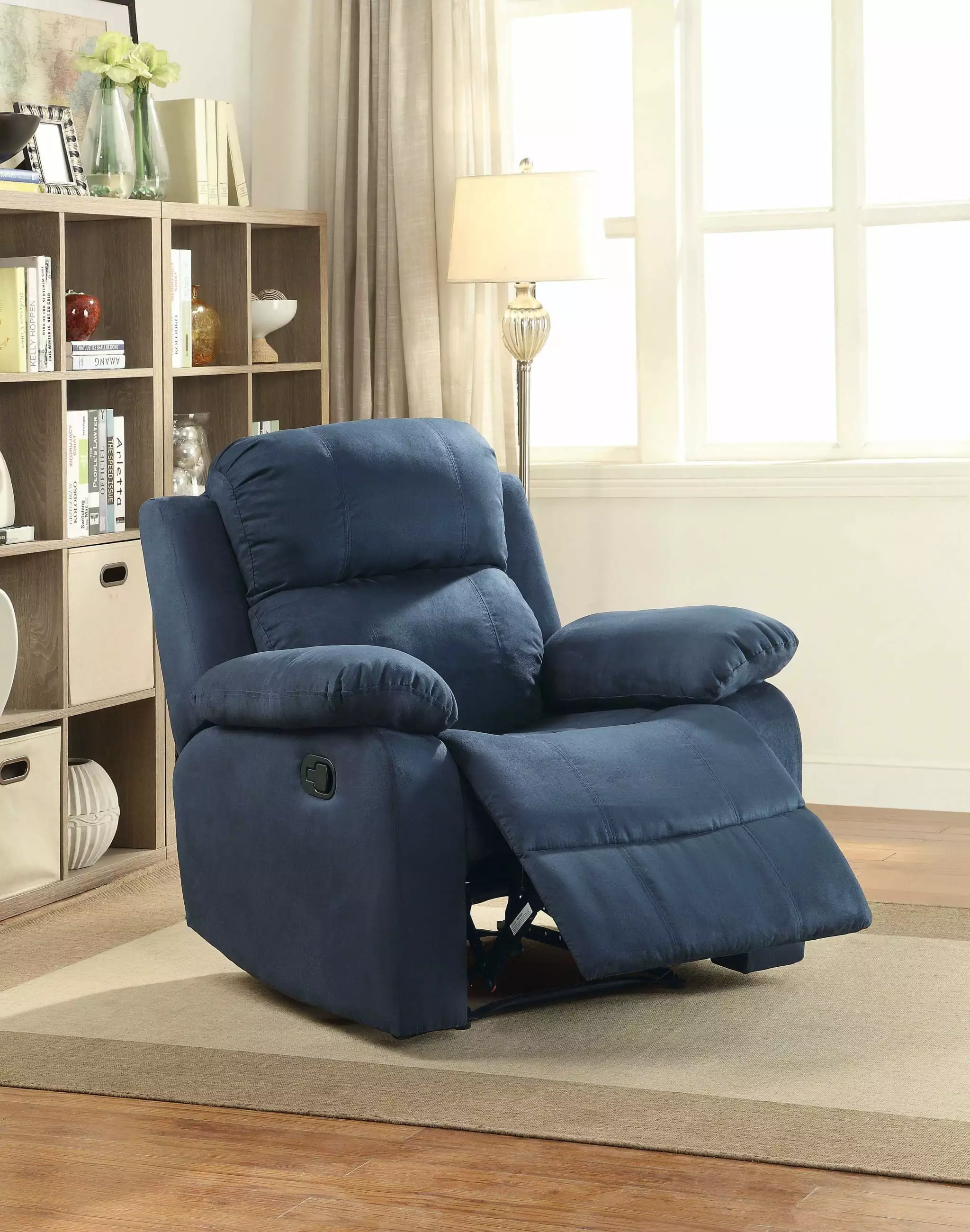 Microfiber Motion Recliner Chair Blue OceanTailer