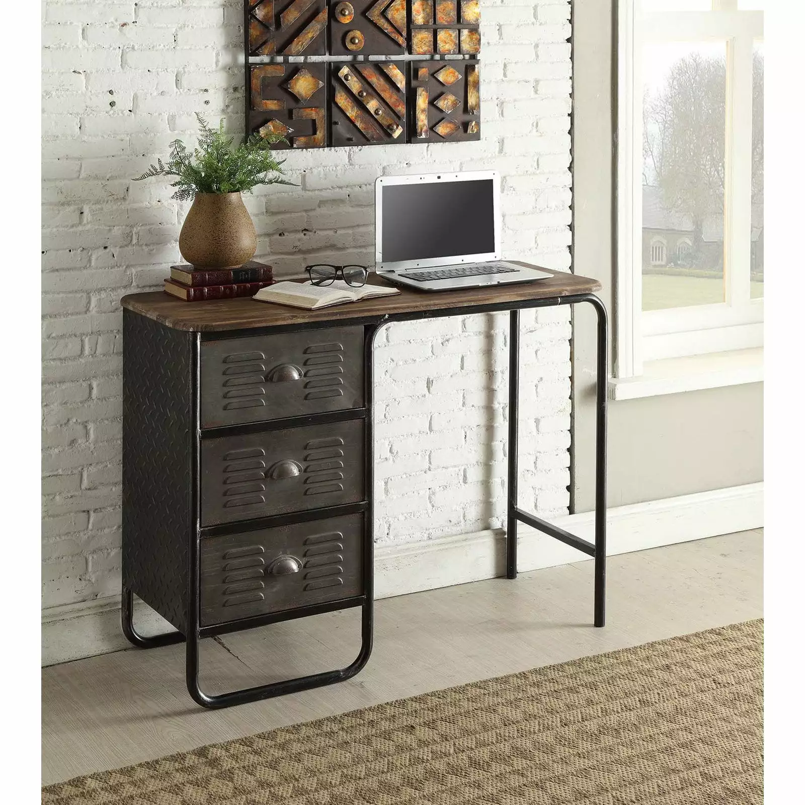 4D Concepts Locker Desk Home Office Storage and Workspace Solution
