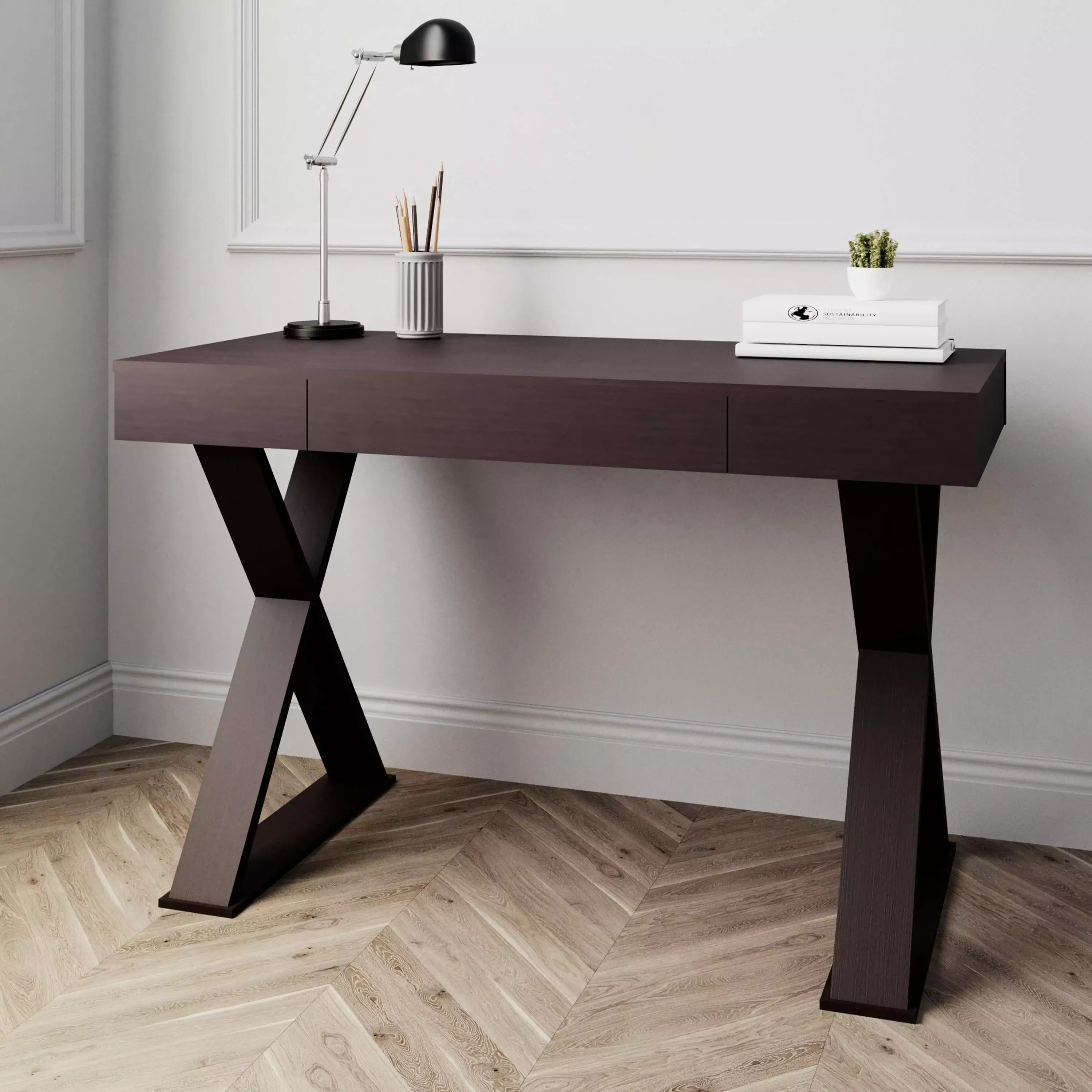 Ubesgoo Trendy Computer Desk Vanity Table Console Table Writing Desk Accent Table Sofa Table Side Desk Drawer Bedroom Entr...